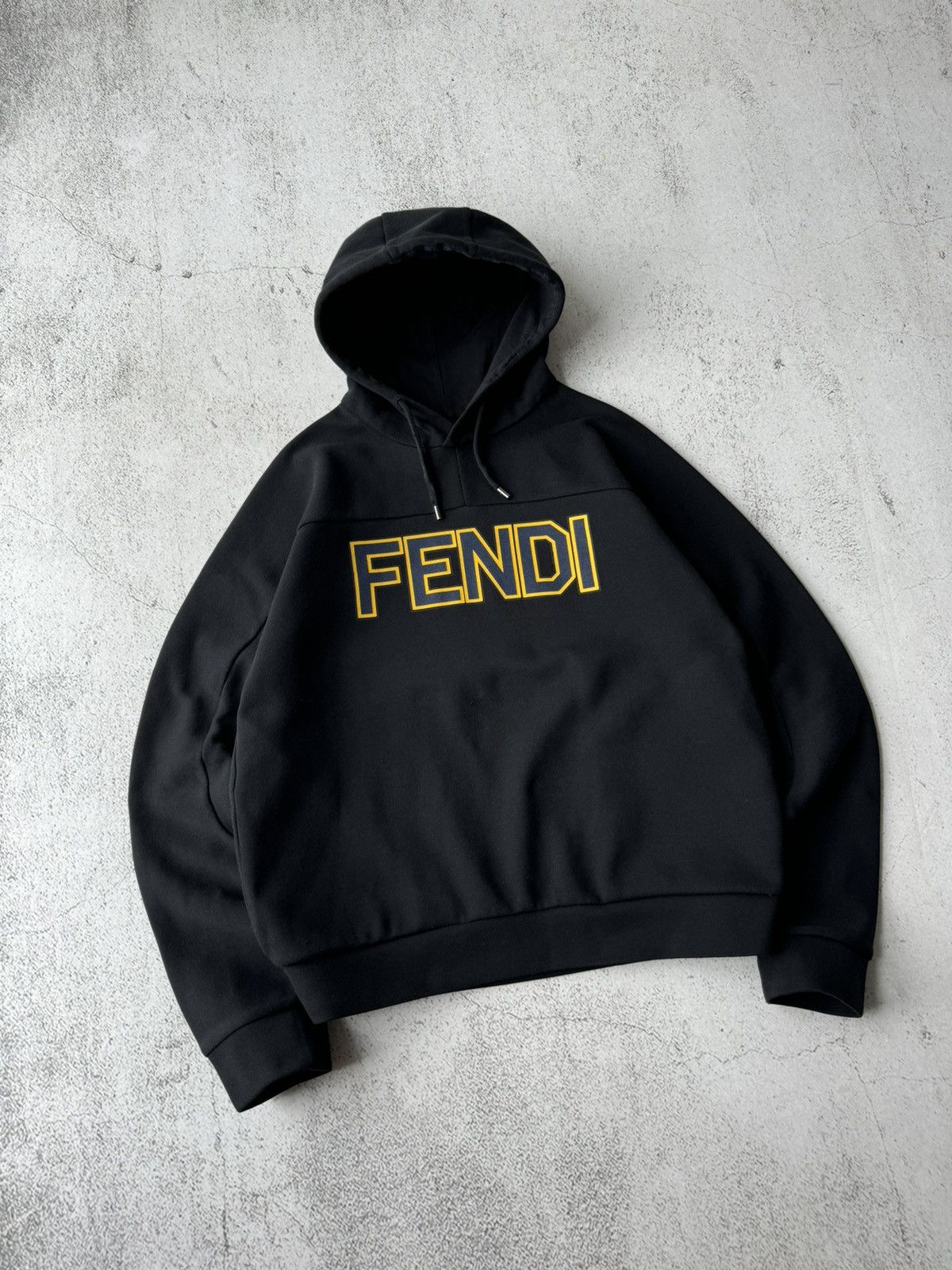 Fendi Fendi Roma Big Logo Black Hoodie Size US M / EU 48-50 / 2 - 2 Thumbnail