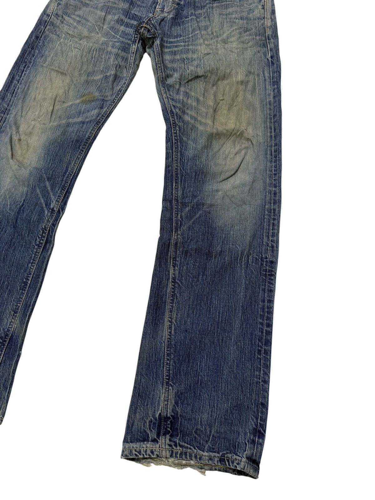 Edwin Vintage Edwin 503 Blue Trip Japan Distressed Loose Jeans Size US 32 / EU 48 - 4 Thumbnail