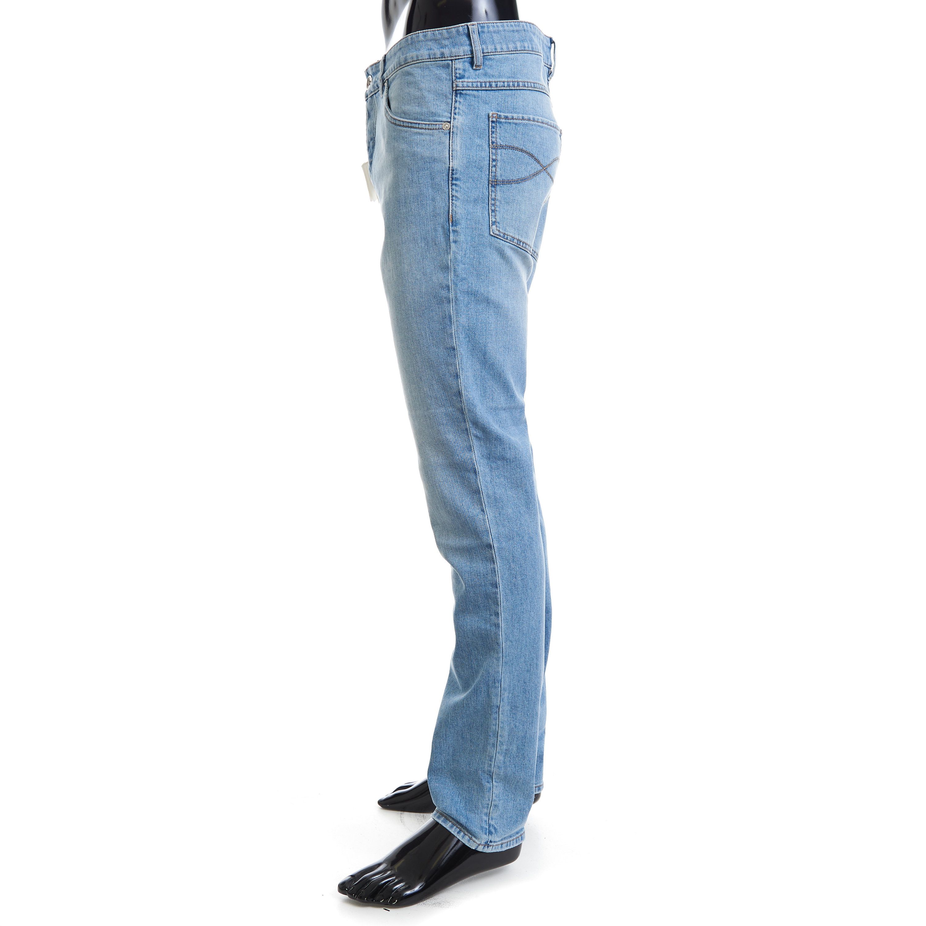 Brunello Cucinelli Slim Fit Five Pocket Jeans In Light Blue Denim Size US 44 / EU 60 - 3 Thumbnail