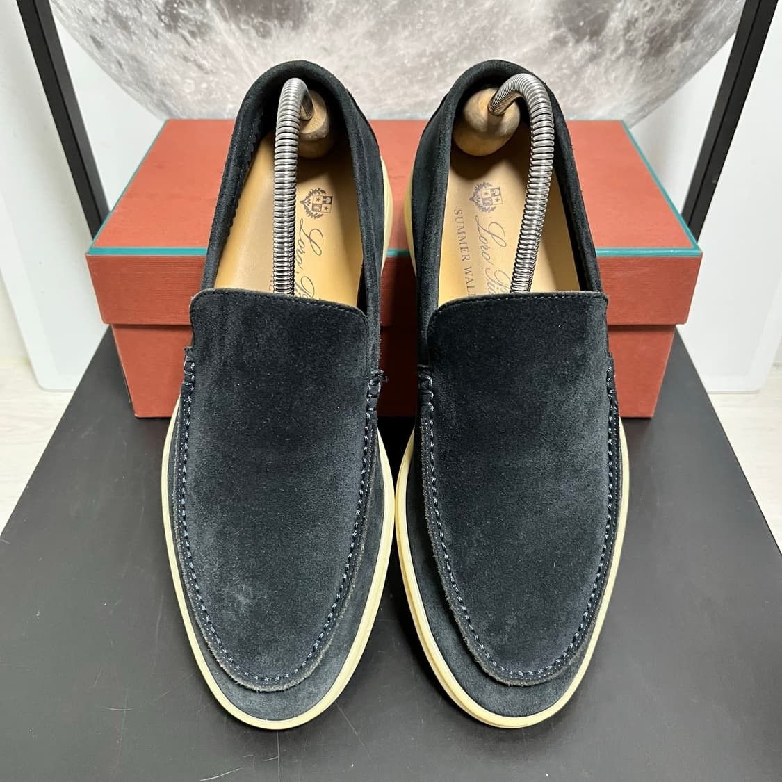Loro Piana Loro Piana Summer Walk Suede Loafers / Dark Navy  display picture 2