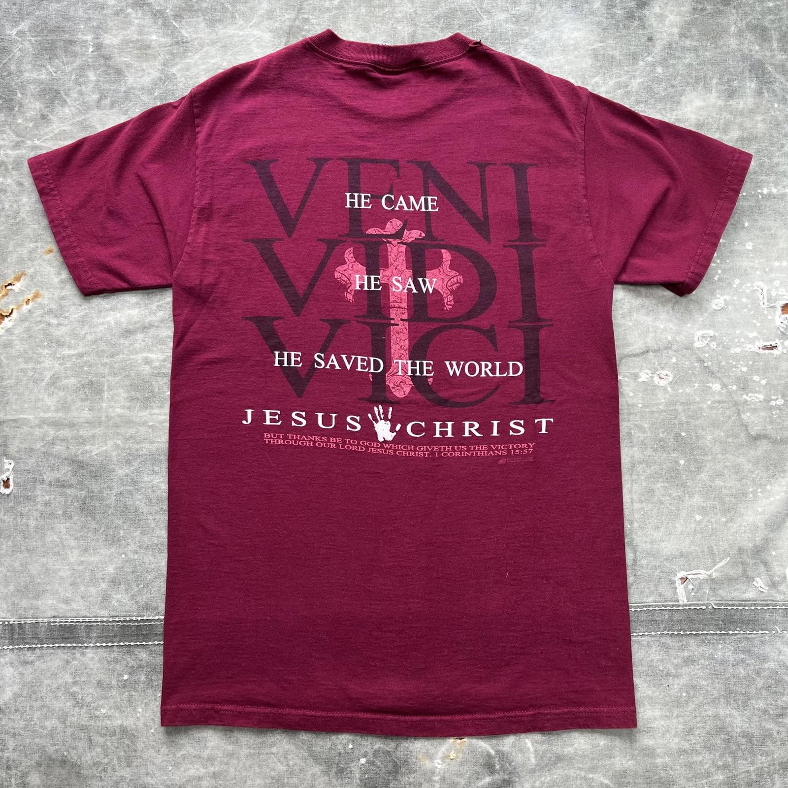 Fruit Of The Loom × Vintage Vintage Y2K Absolute Victory Jesus Religious Cross Shirt Size US M / EU 48-50 / 2 - 5 Thumbnail