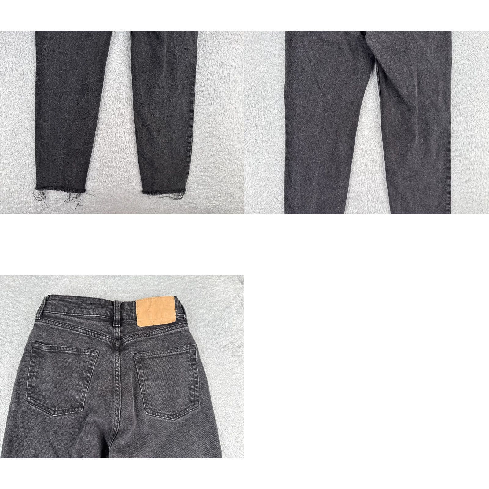 Vintage Divided Jeans Womens 0 Black Denim Tapered Raw Hem Button Fly Cotton Blend 22x25 Mens? Size 25" / US 0 / IT 36 - 10 Thumbnail