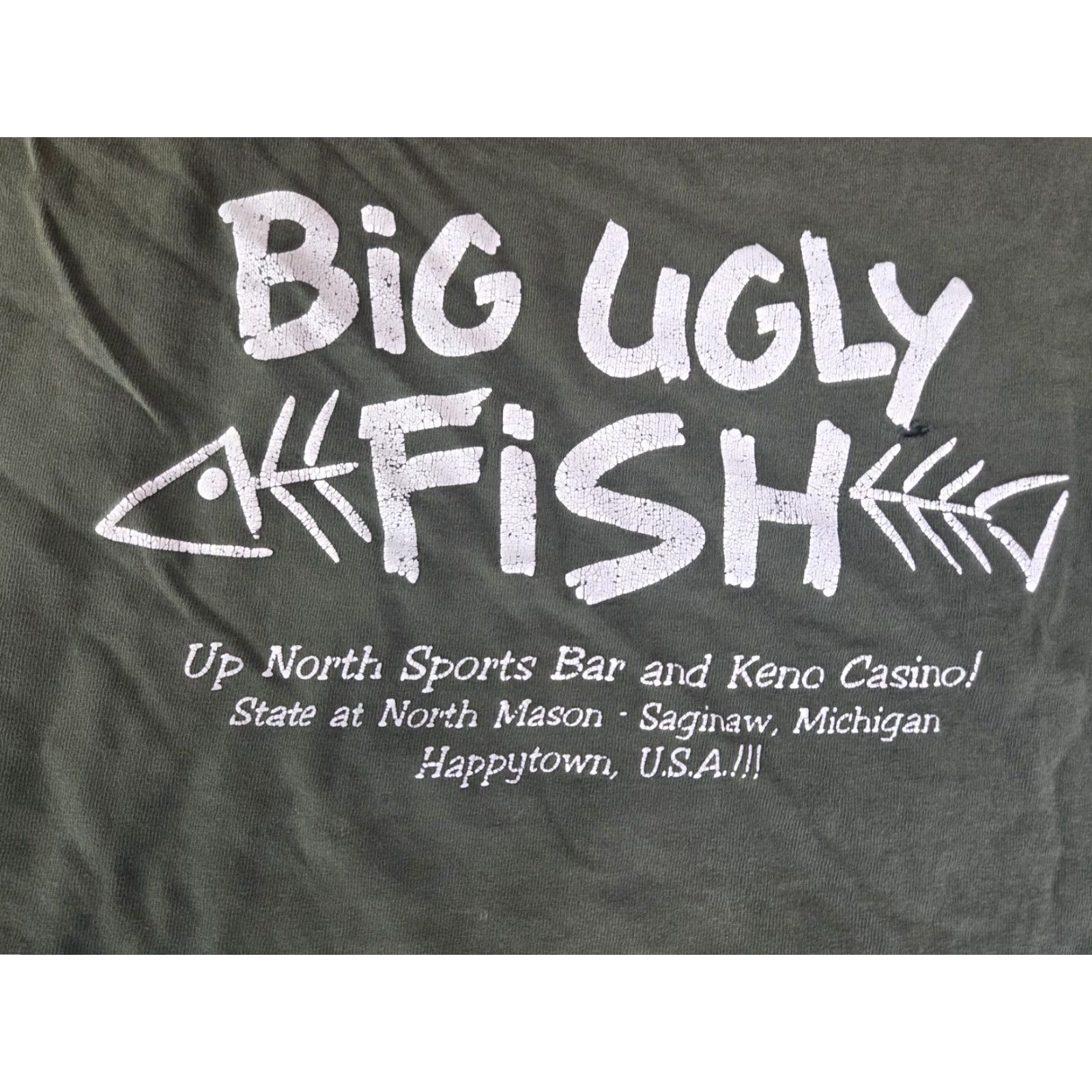 Vintage VINTAGE Michigan State T Shirt Fishigan Size XL Green Dad Men T-Shirt Thrashed Ugly Big Fishing Size US XL / EU 56 / 4 - 7 Thumbnail