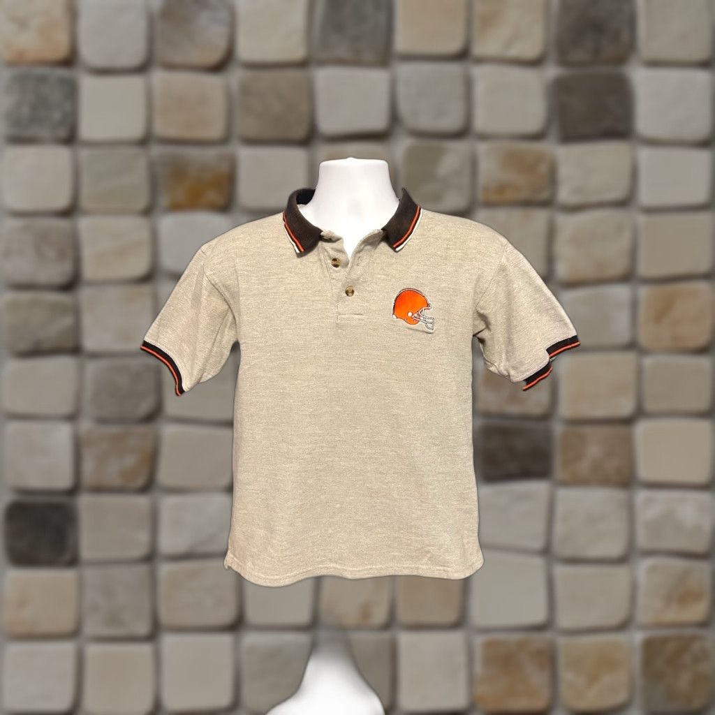 Vintage VINTAGE Cleveland Browns Polo Shirt The Edge Men M Gray Short Sleeve Polo Size US M / EU 48-50 / 2 - 1 Thumbnail