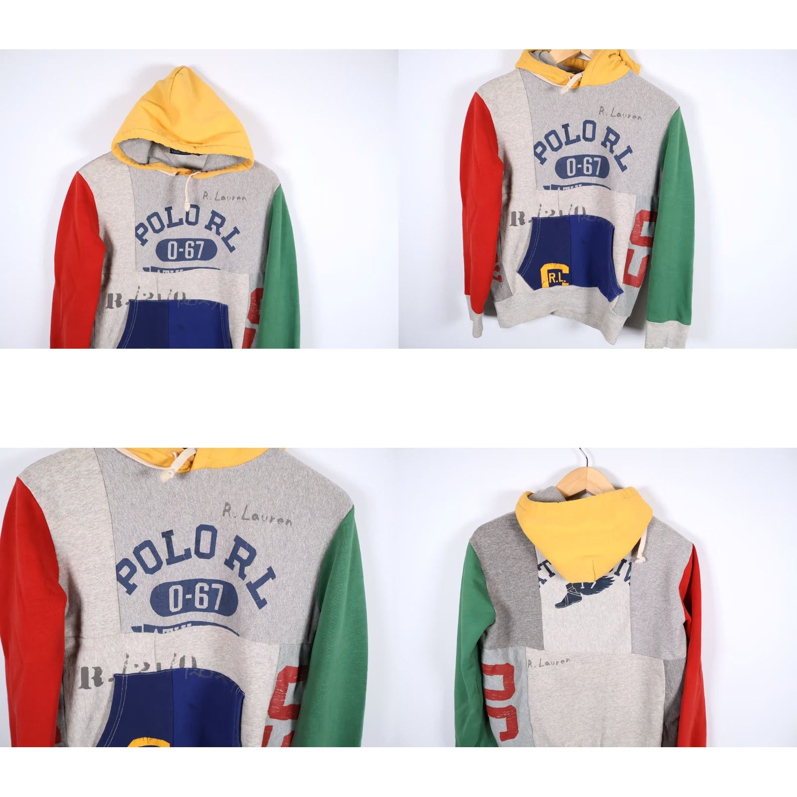 Polo Ralph Lauren Polo Ralph Lauren Hoodie Shirt Men's Small Gray Patchwork Colorblock Varsity Stencil Colorful 90s Retro Size US S / EU 44-46 / 1 - 9 Thumbnail