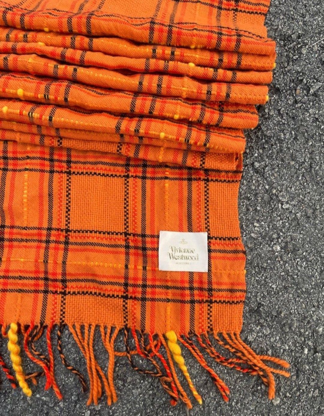 Vivienne Westwood Vivienne Westwood checkered orange colour Scarves Size ONE SIZE - 2 Thumbnail
