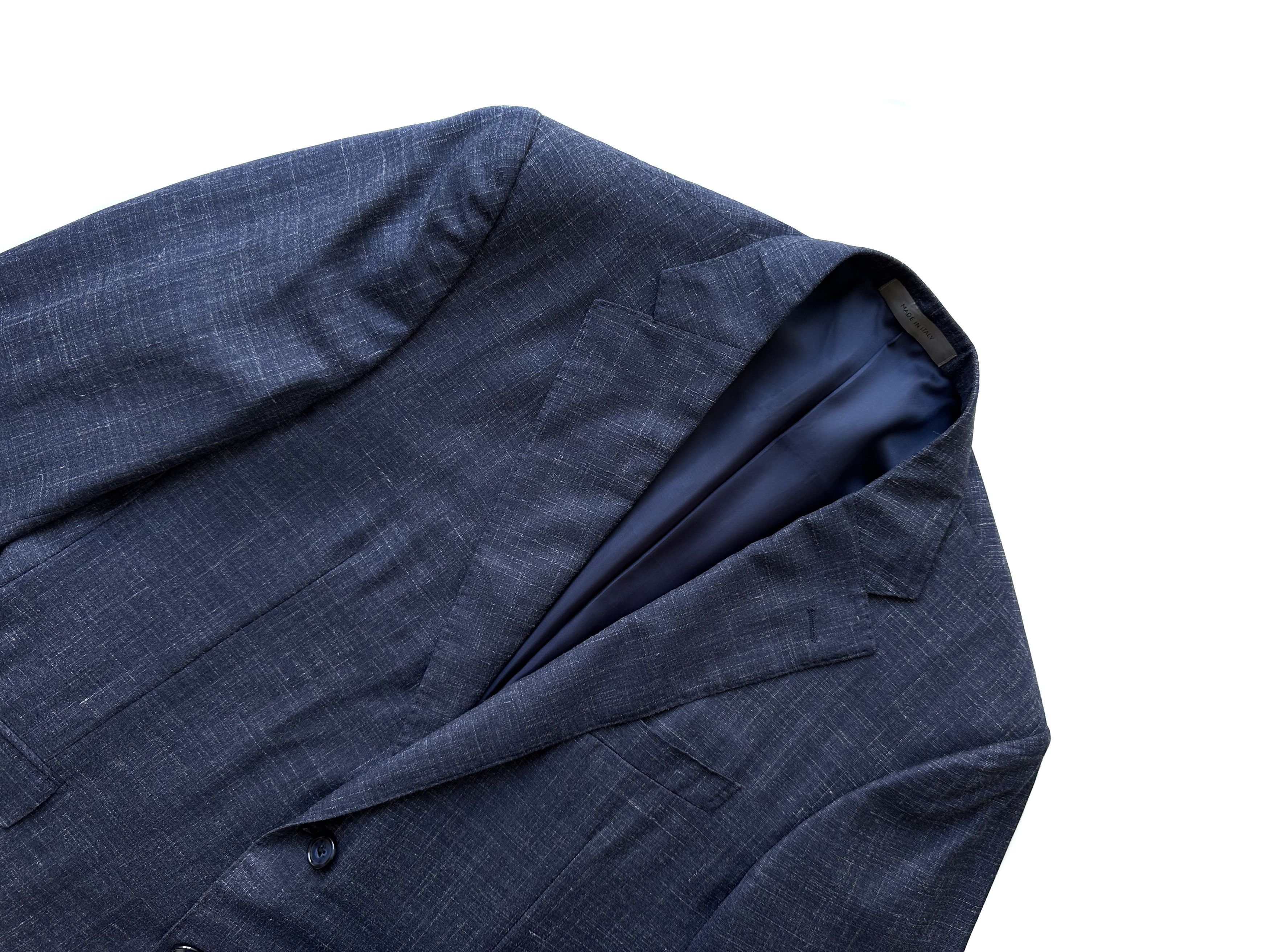 Corneliani Corneliani navy melange silk/wool/flax blazer Size 54R - 3 Thumbnail