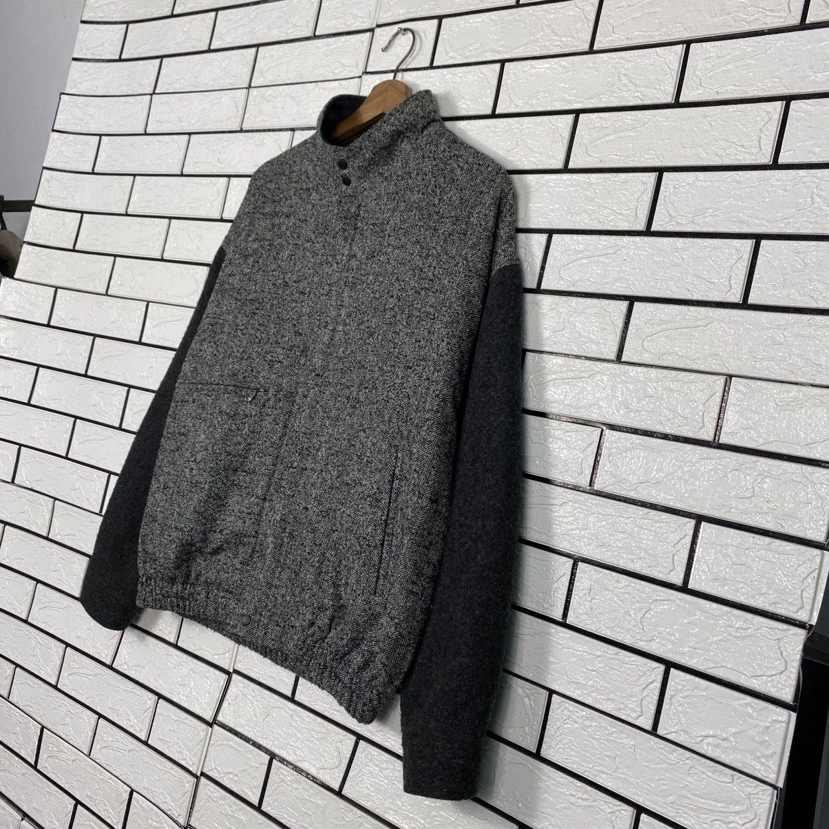 Issey Miyake 📌Vintage Wool Bomber Jacket Ginrei Rare Design Size US L / EU 52-54 / 3 - 3 Thumbnail