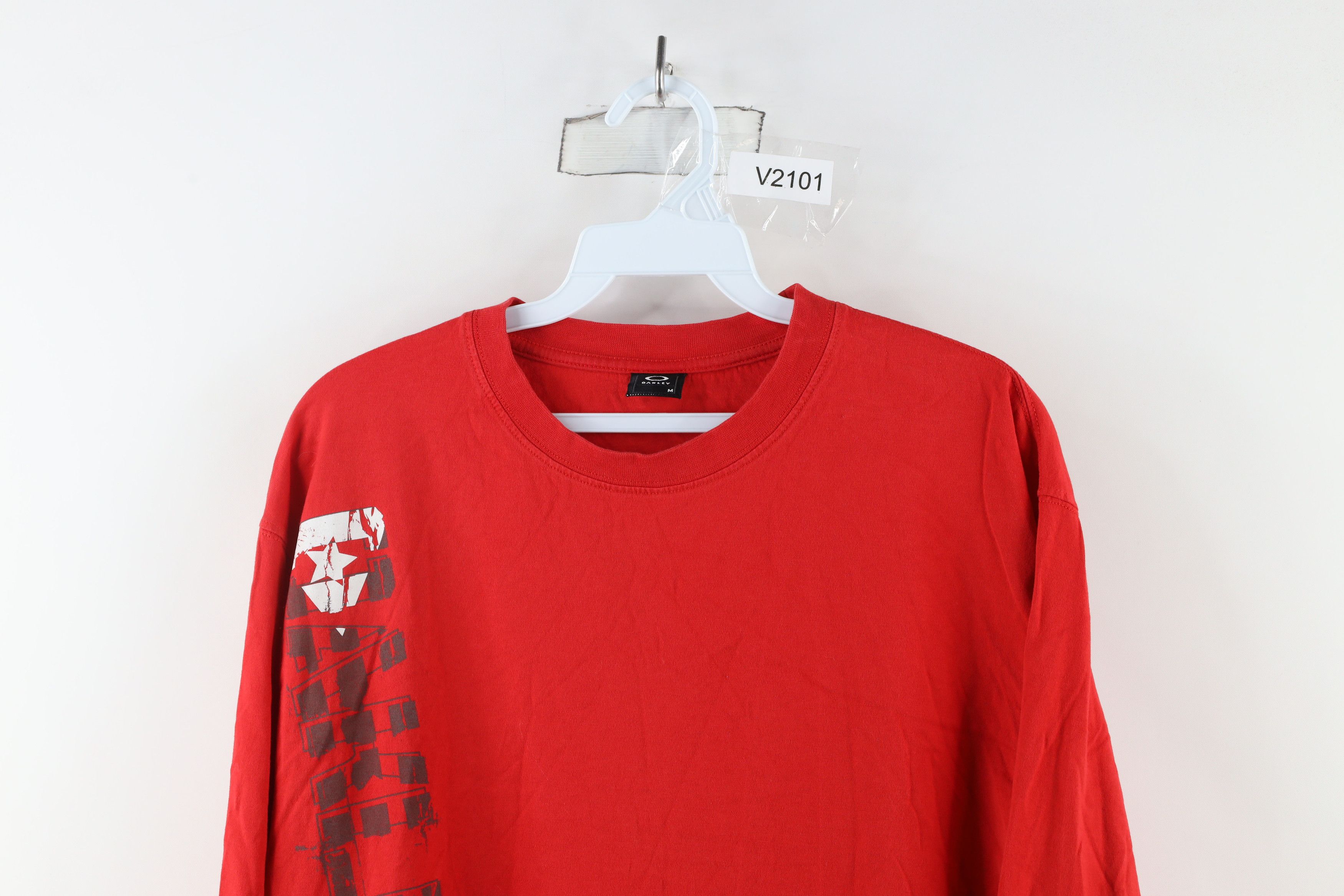 Oakley Vintage Oakley Big Logo Long Sleeve T-Shirt Red Cotton Size US M / EU 48-50 / 2 - 2 Thumbnail