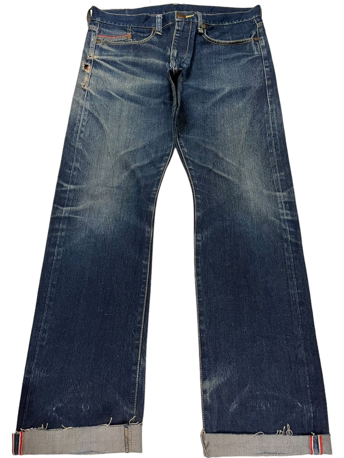 Japanese Brand Vintage Japanese Brand Selvedge Rusty Wash Baggy Jeans Size US 35 - 1 Thumbnail