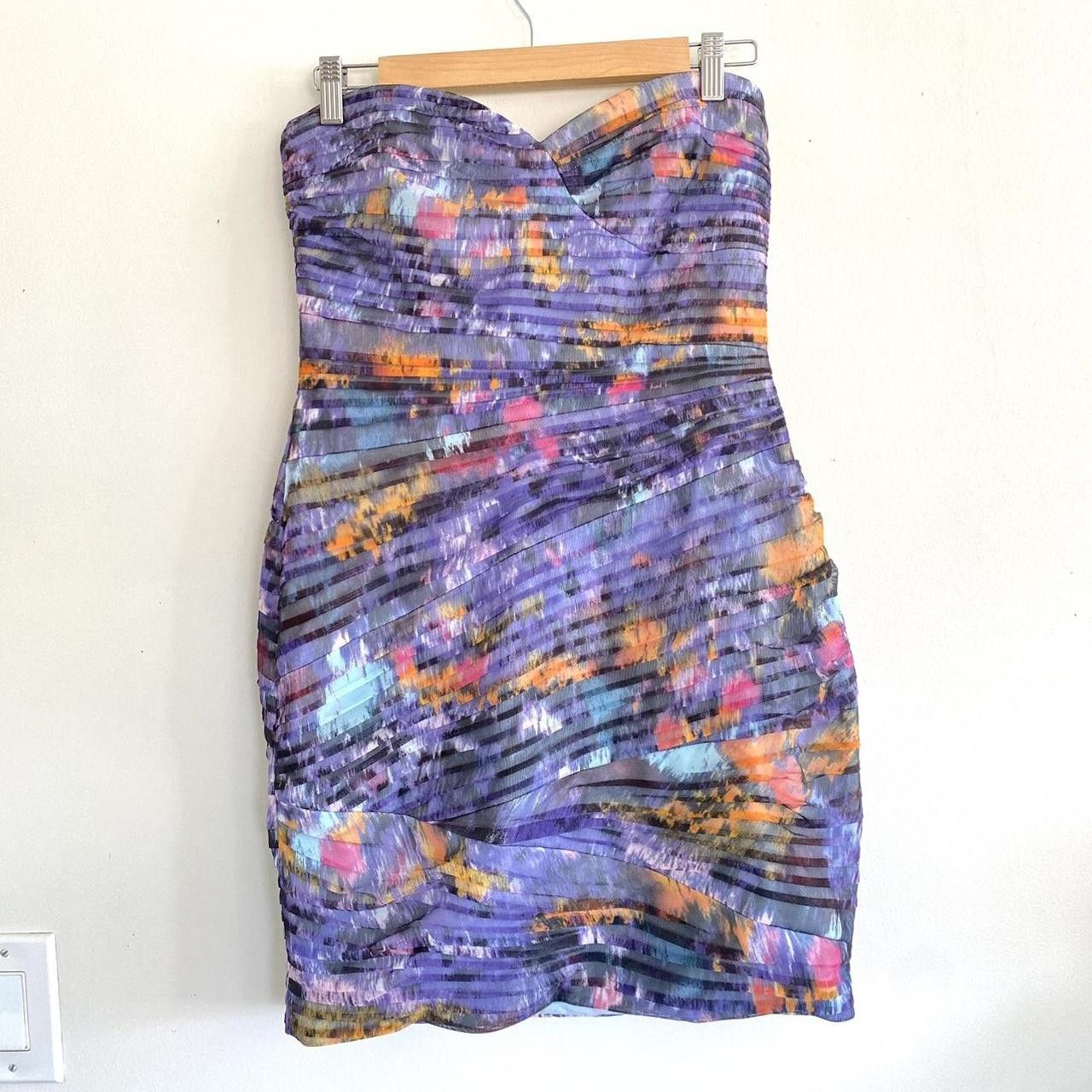 Bcbgmaxazria BCBGMAXAZRIA PURPLE WOMENS 10 STRAPLESS MINI DRESS Size L / US 10 / IT 46 - 6 Thumbnail
