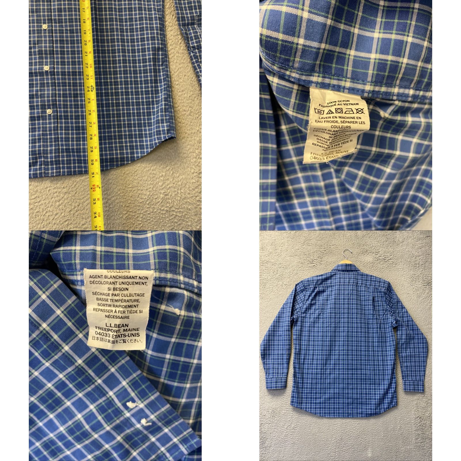 Vintage VINTAGE Ll Bean Button Shirt Men’s M Traditional Fit Blue Check Plaid Dress Shirt Long Sleeve Button-Down collar Mens Size US M / EU 48-50 / 2 - 8 Thumbnail