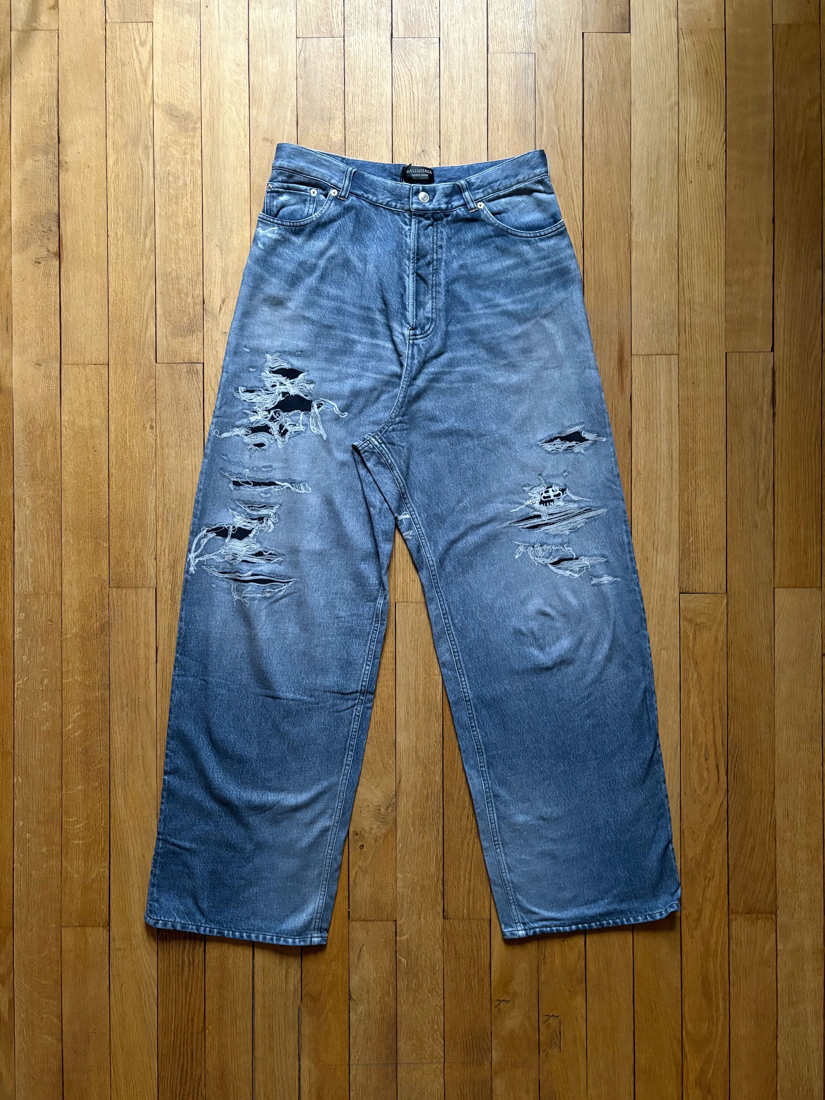 Balenciaga Balenciaga denim trompe l'oeil sweatpants / joggers Size US 34 / EU 50 - 3 Thumbnail