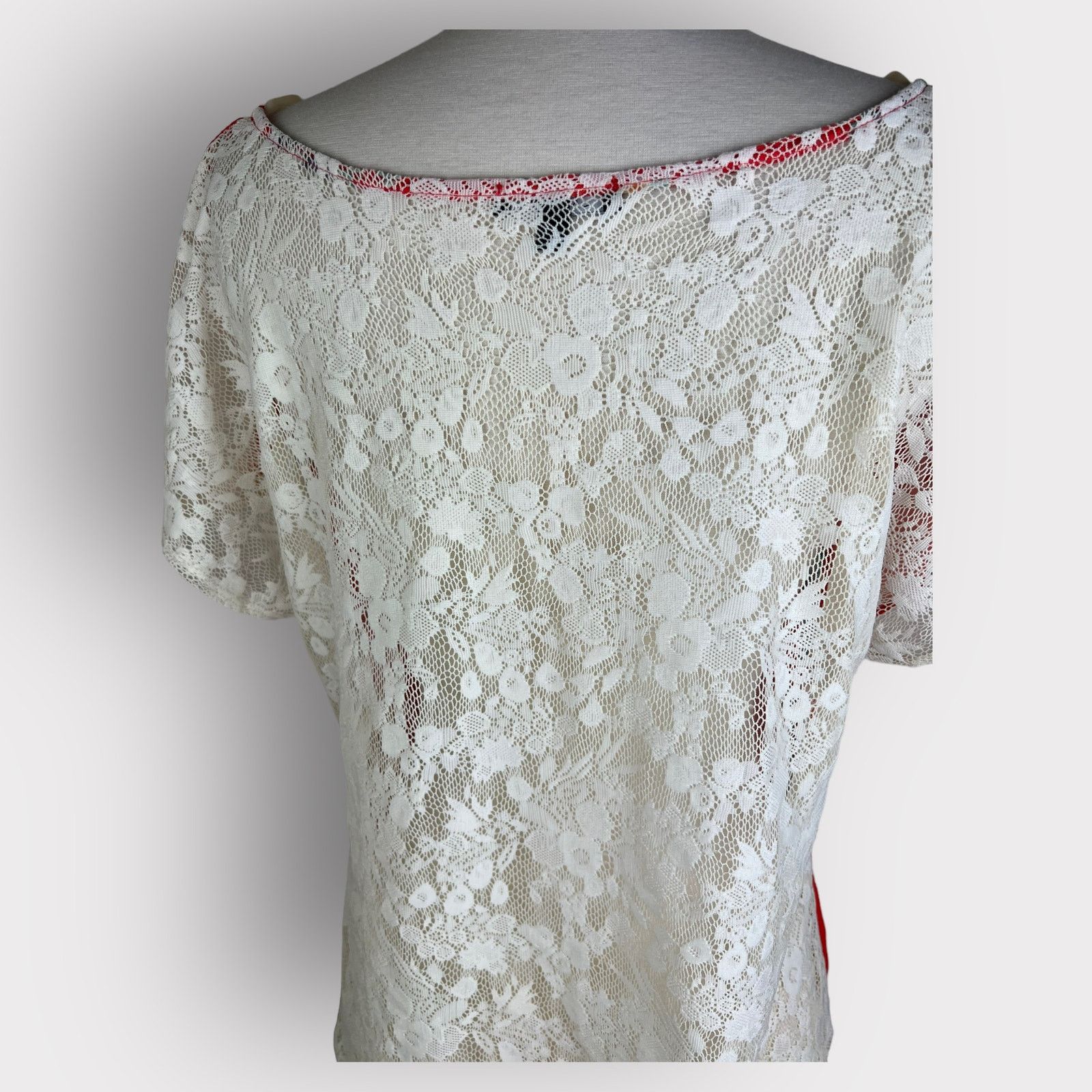 Nordstrom Soprano | Vintage Y2K Floral Lace Blouse | Small Size S / US 4 / IT 40 - 5 Thumbnail