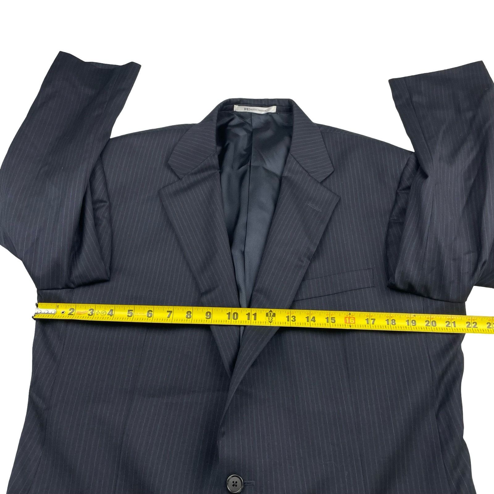 Hickey Freeman Hickey Freeman Men’s 100% Wool 2-Button Suit Navy Stripe • 4 Size 42L - 9 Thumbnail