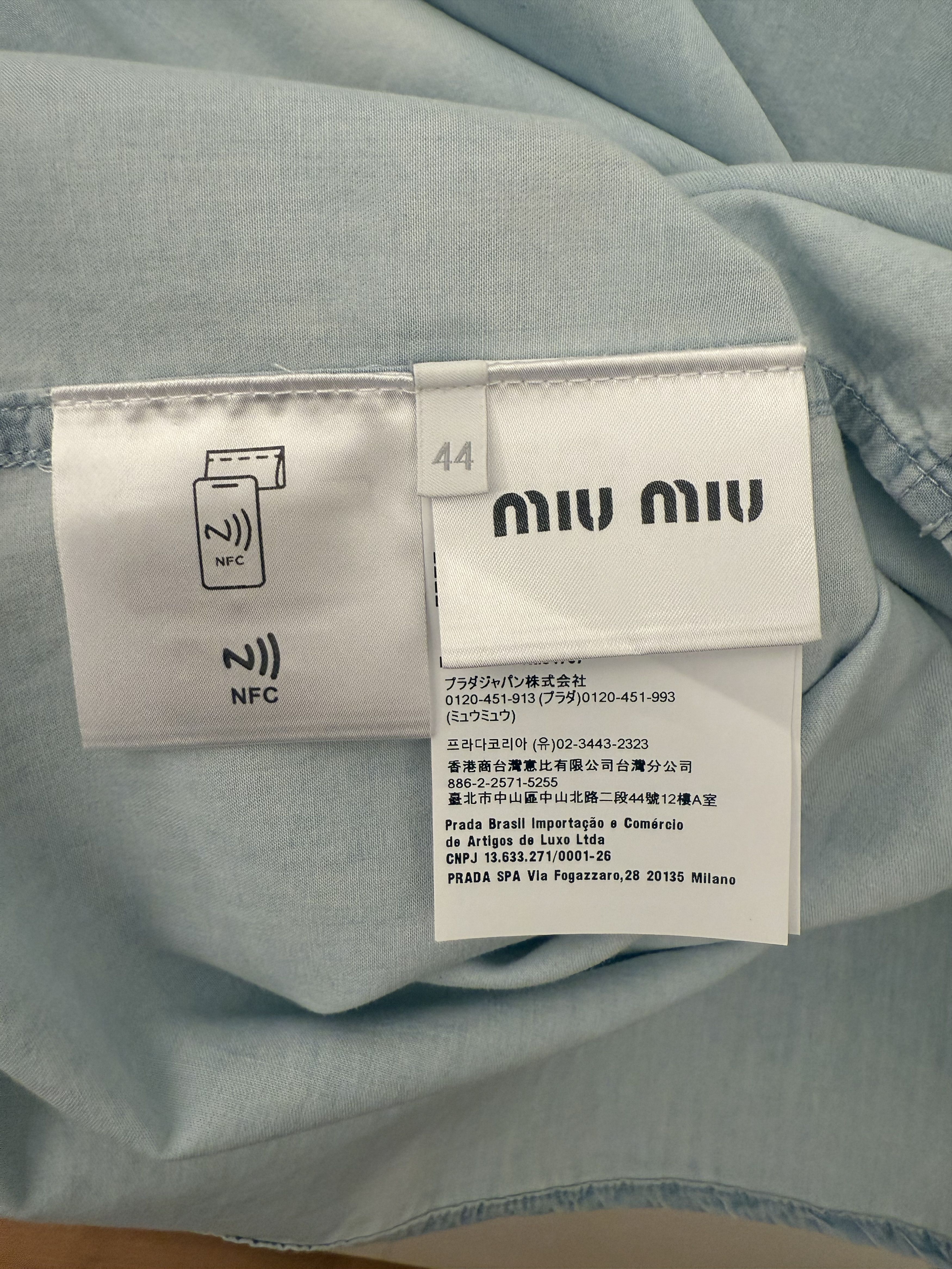 Miu Miu Miu Miu Washed Chambray Shirt € 1,000 Size L / US 10 / IT 46 - 5 Thumbnail