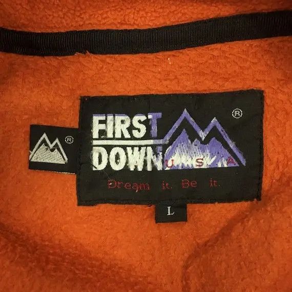 Vintage Vtg FIRST DOWN USA Zip Up Fleece Sweater Jacket Streetwear Size L / US 10 / IT 46 - 8 Thumbnail