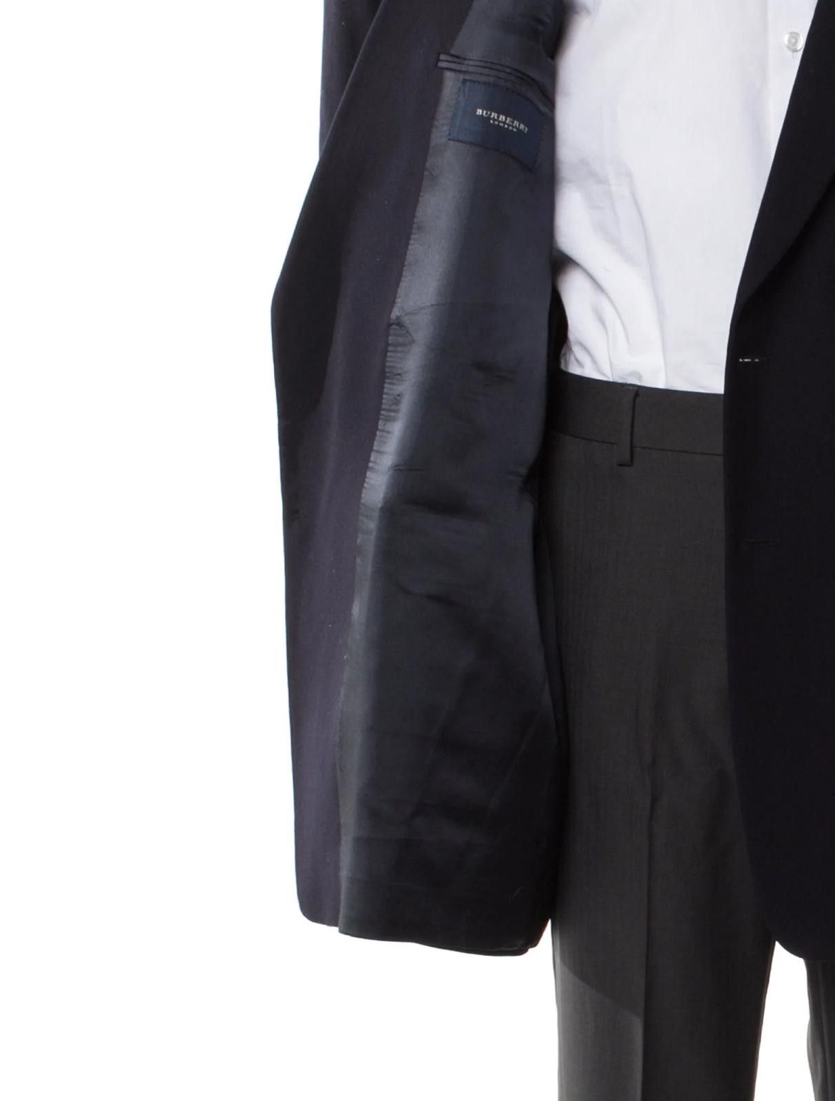 Burberry Burberry London Wool Dark Blue Blazer Size: XL | US42, IT52 Size 42L - 4 Thumbnail