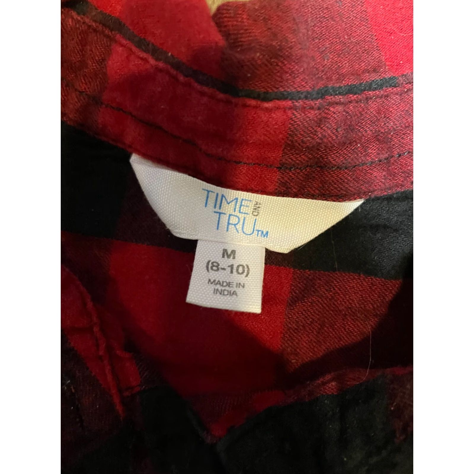 Vintage Time And True Button Up Shirt Womens M Red Plaid Long Sleeve Top Size M / US 6-8 / IT 42-44 - 2 Thumbnail