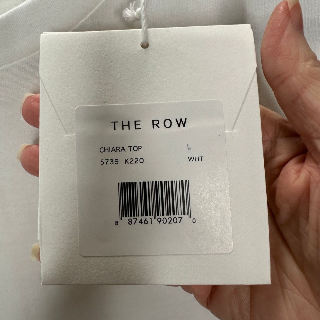 The Row NWT The Row White Chiara Cotton Crewneck Back Seam T-Shirt L Size L / US 10 / IT 46 - 13 Thumbnail