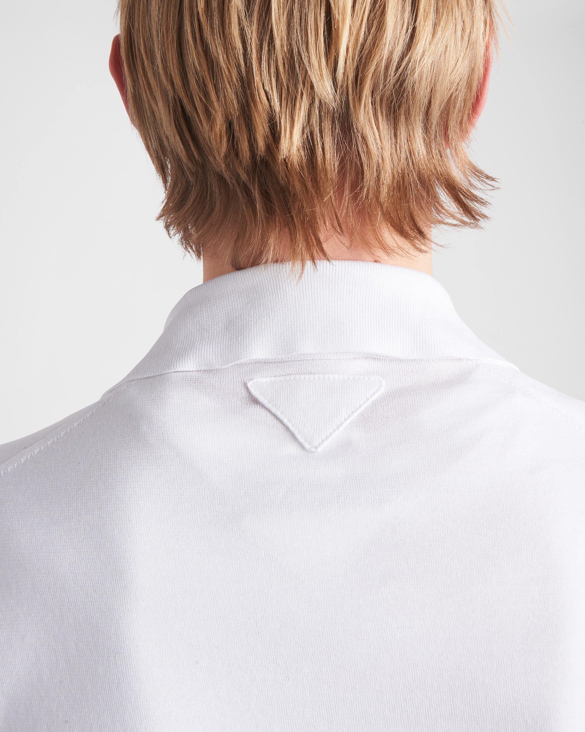 Prada o1bcso1str1025 Superfine Cotton Polo Shirt in White Size US S / EU 44-46 / 1 - 4 Thumbnail