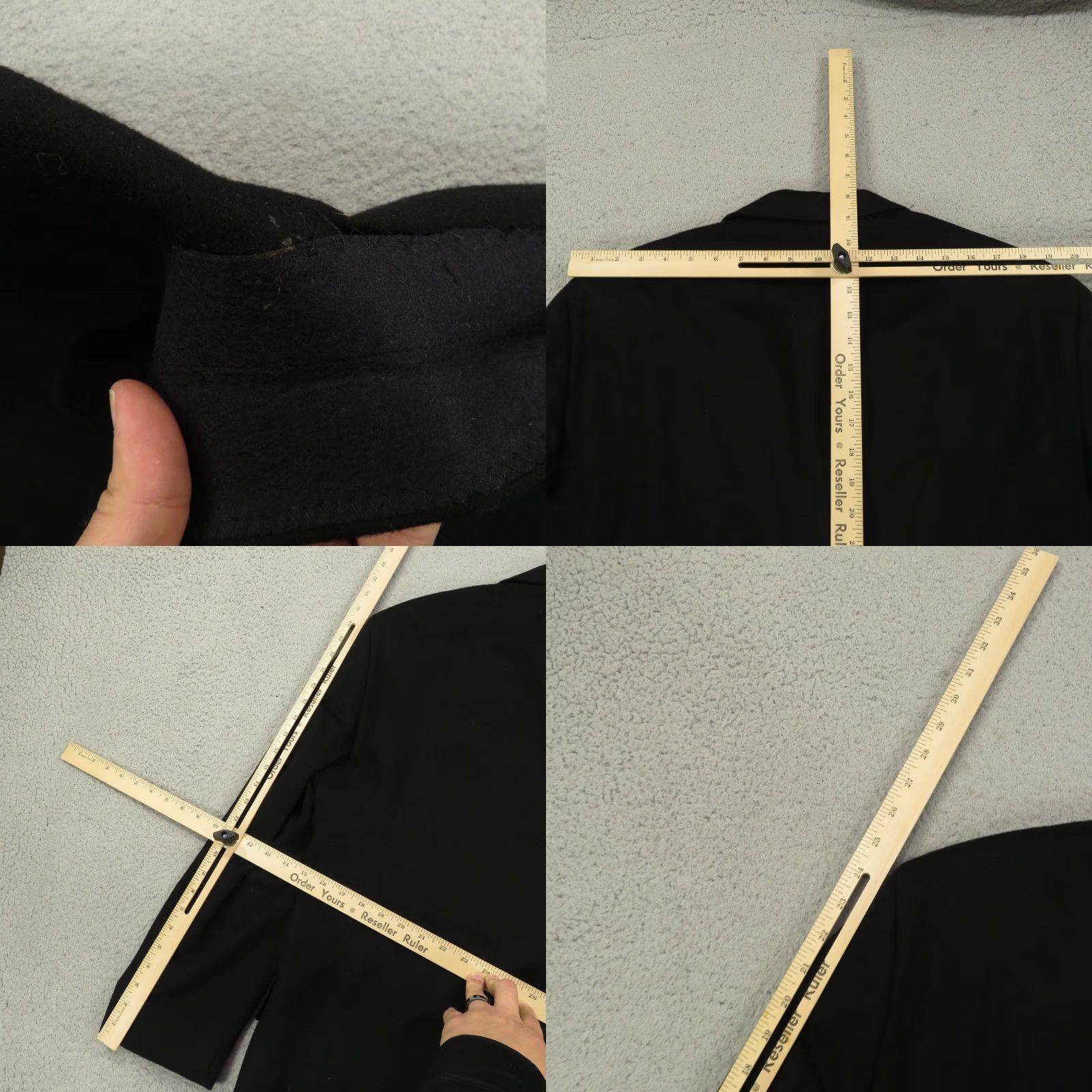 Vintage Arnold Brant 100% Cashmere Blazer 42R Black 3-Button Single-Breasted Jacket Mens Coat Ventless Regular Notch Lapel Size 42R - 9 Thumbnail