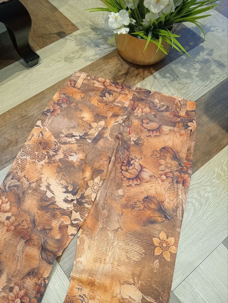Tornado Mart VINTAGE TORNADO MART JAPAN FLORAL OVERPRINT FLARED TROUSERS Size US 30 / EU 46 - 10 Thumbnail