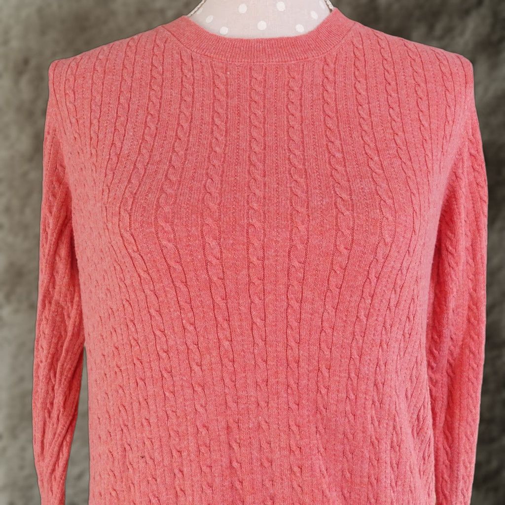 Banana Republic BANANA REPUBLIC Sweater Women LP Light Red Petite Pullover Long Sleeve Cotton Blend Womens Size L / US 10 / IT 46 - 1 Thumbnail