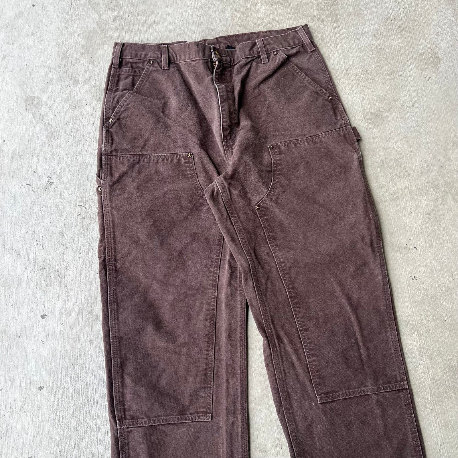 Carhartt × Vintage Carhartt brown double knee work wear carpenter pants Size US 35 - 2 Thumbnail