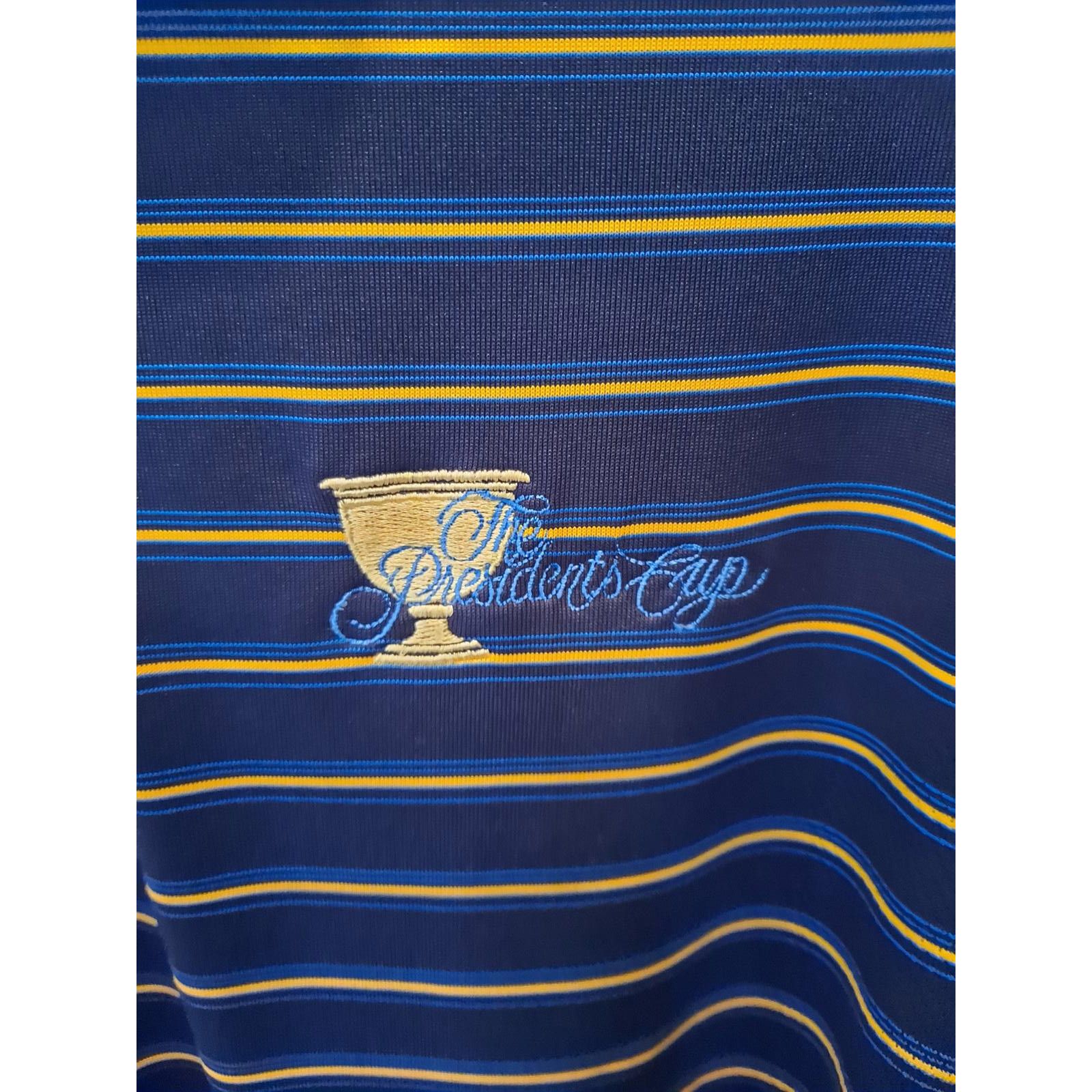 Nike Nike Golf Presidents Cup Blue and Yellow Striped Polo Shirt Size US XL / EU 56 / 4 - 2 Thumbnail