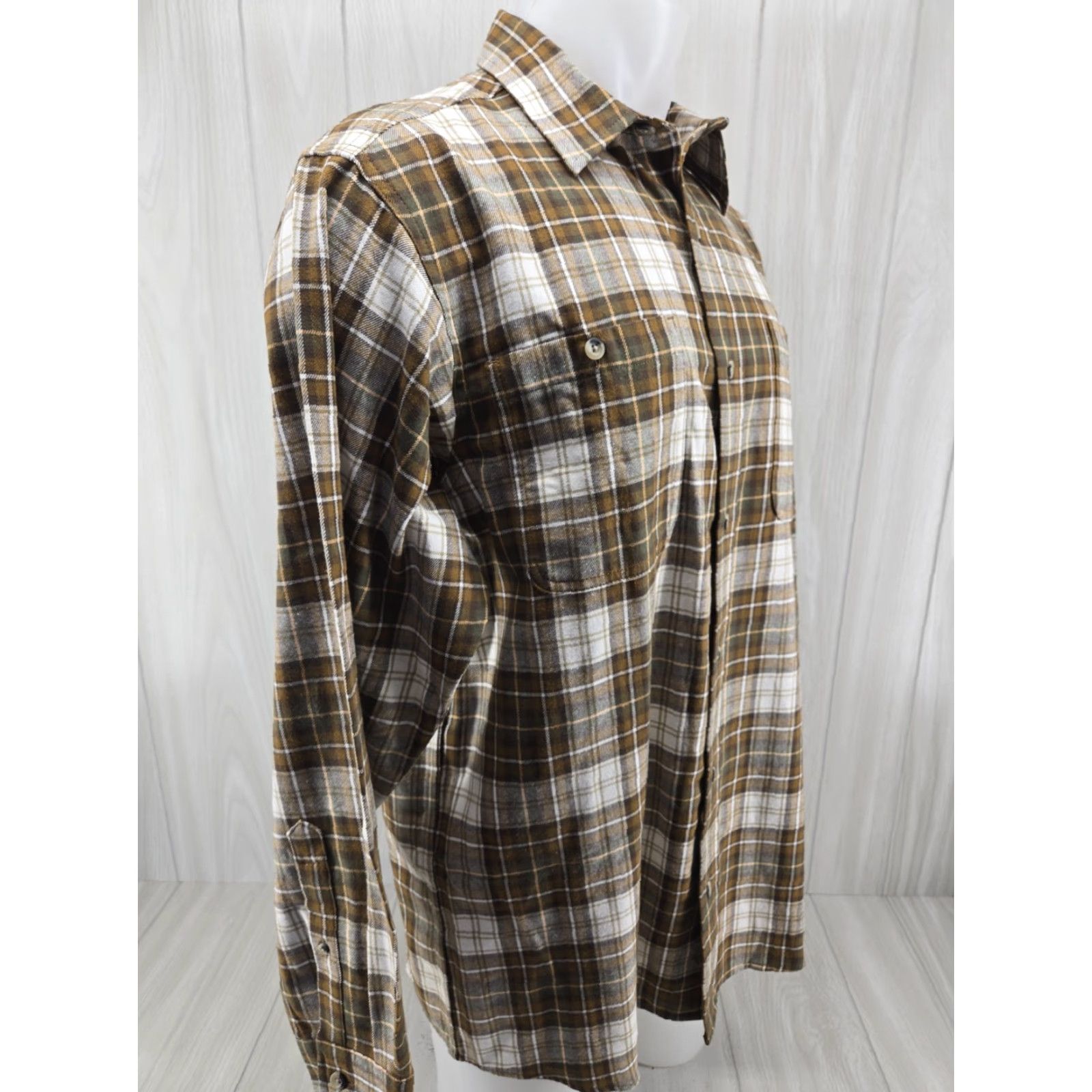 Vintage RedHead Mens Large Plaid Button Down Shirt Brown Green Long Sleeve Shirt Button-Up Casual Classic Outdoor Mens Size US L / EU 52-54 / 3 - 6 Thumbnail