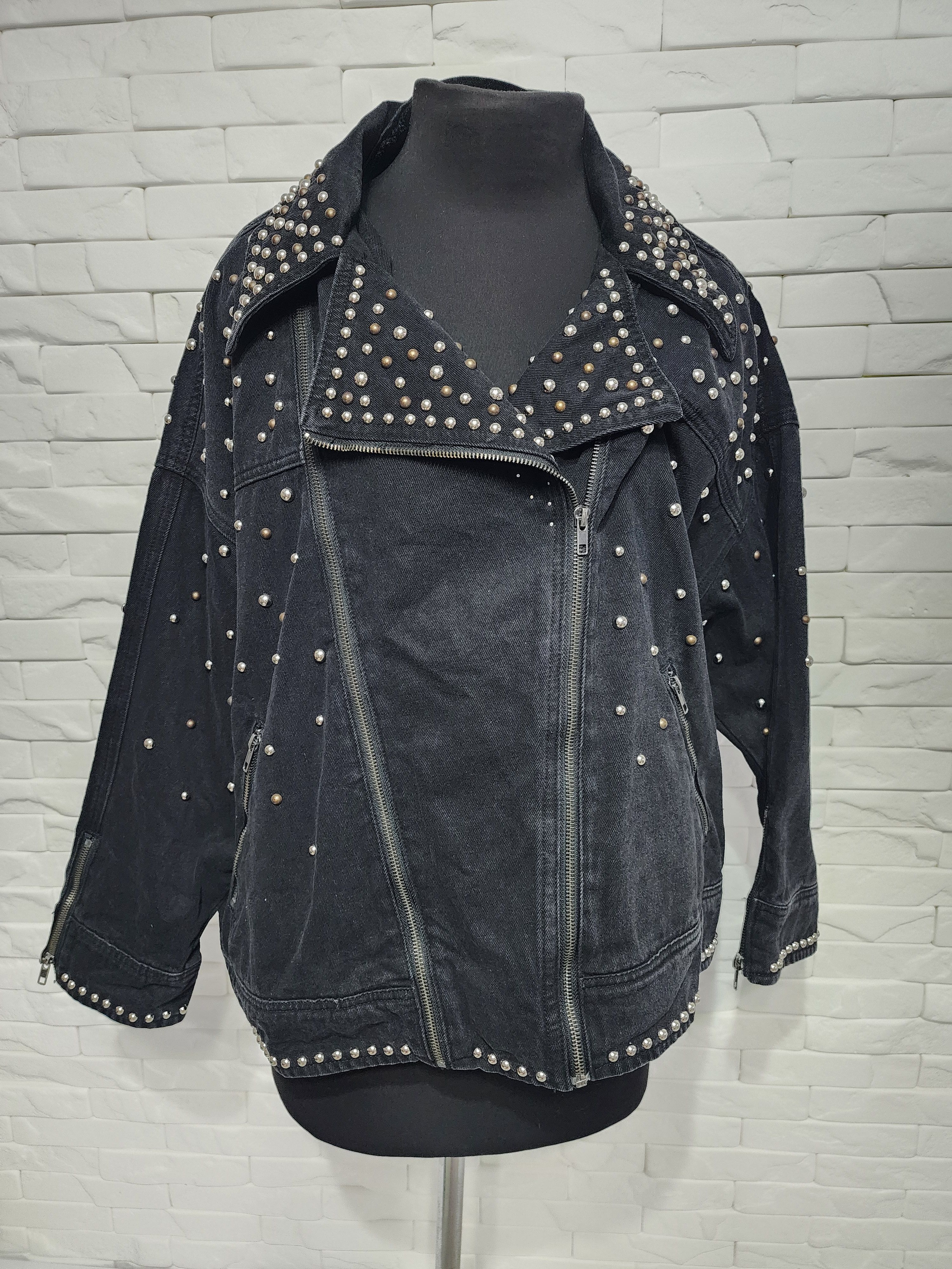 Other Women's biker denim jacket. Size 4XL / US 24-26 - 1 Thumbnail