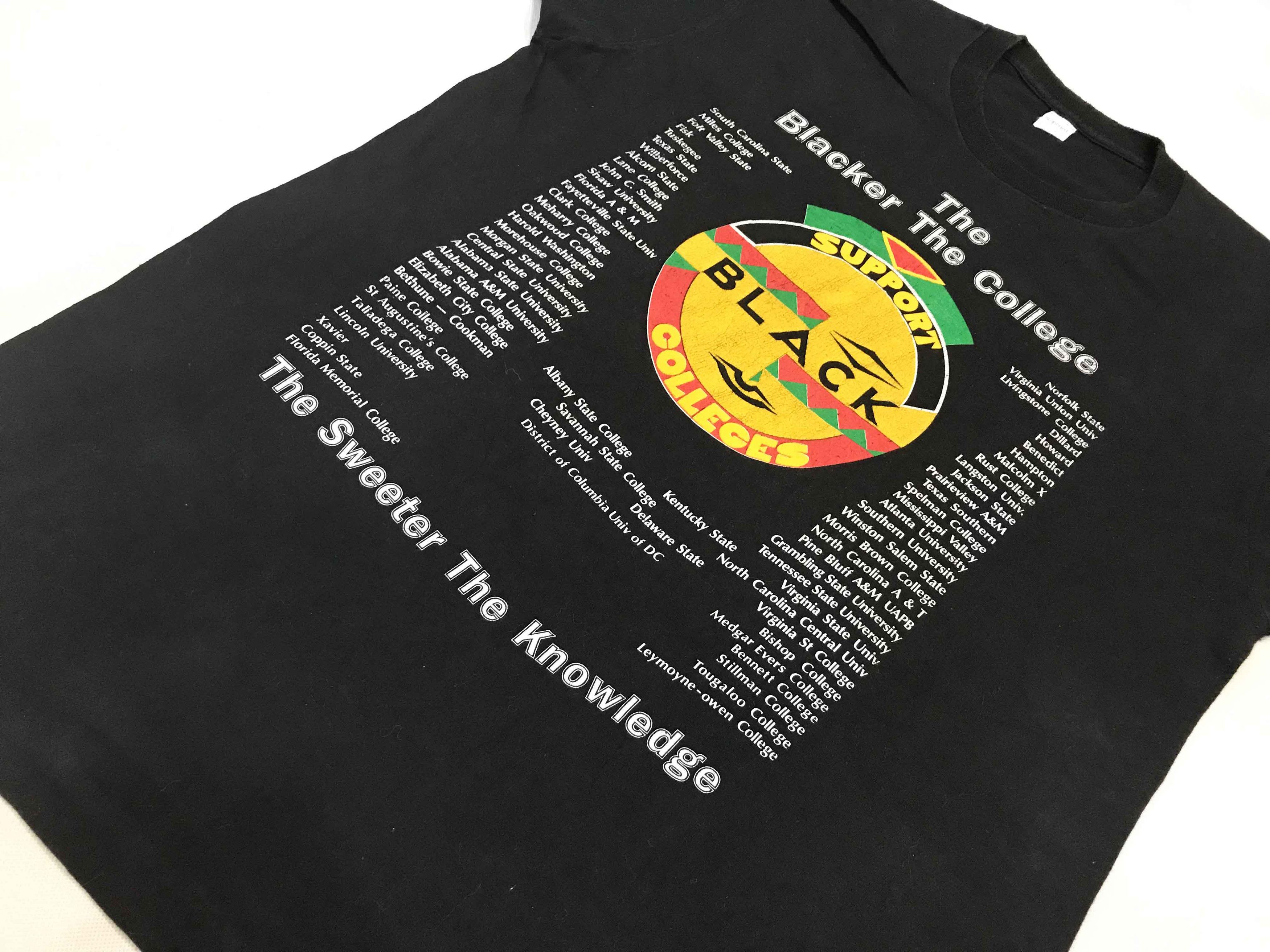 Vintage Vintage Support Black Colleges 50/50 T-Shirt Size US XL / EU 56 / 4 - 6 Thumbnail