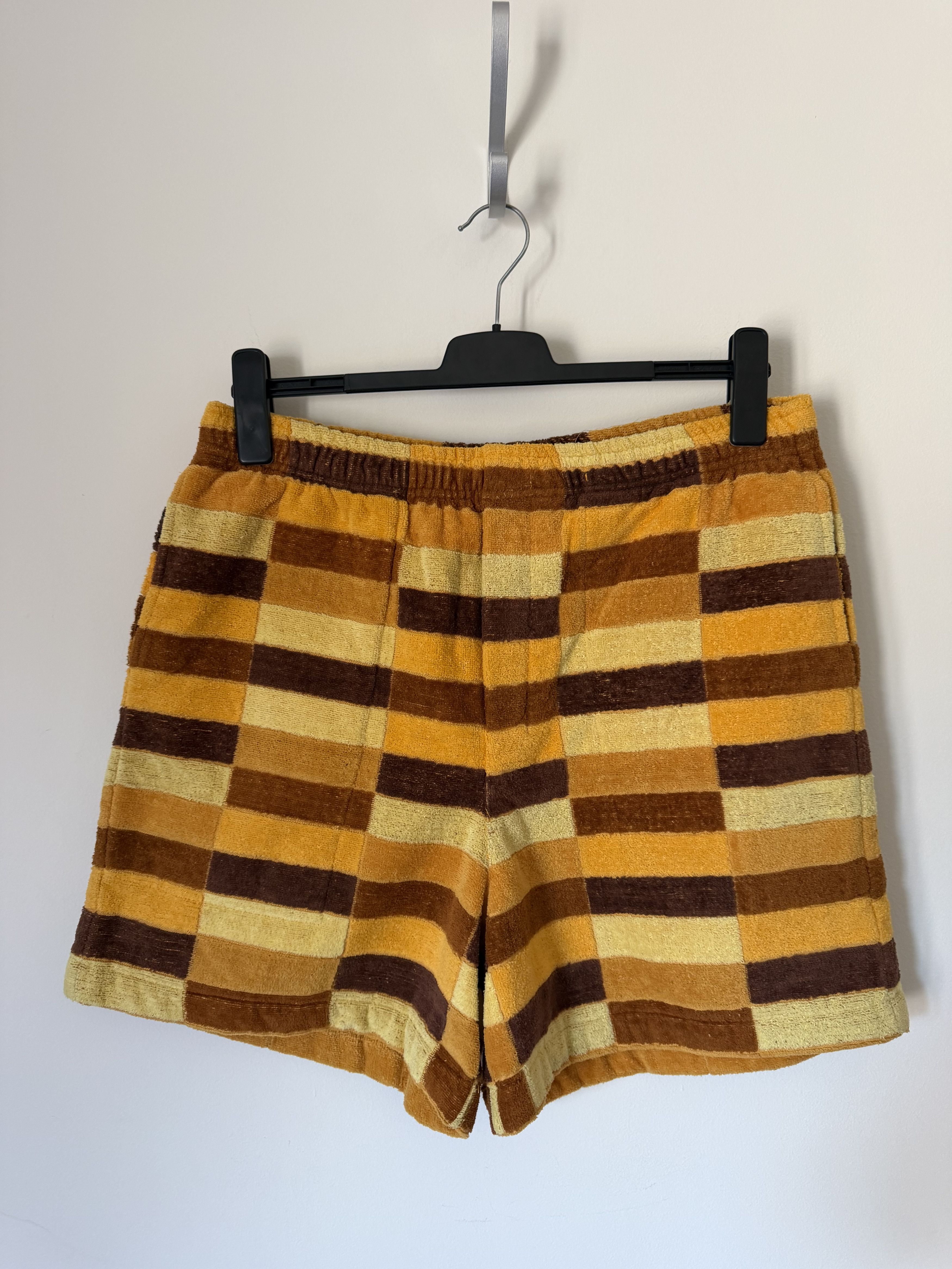 Bode Bode One of a Kind Full Towel Rugby Shorts in Yellow Size US 34 / EU 50 - 1 Thumbnail