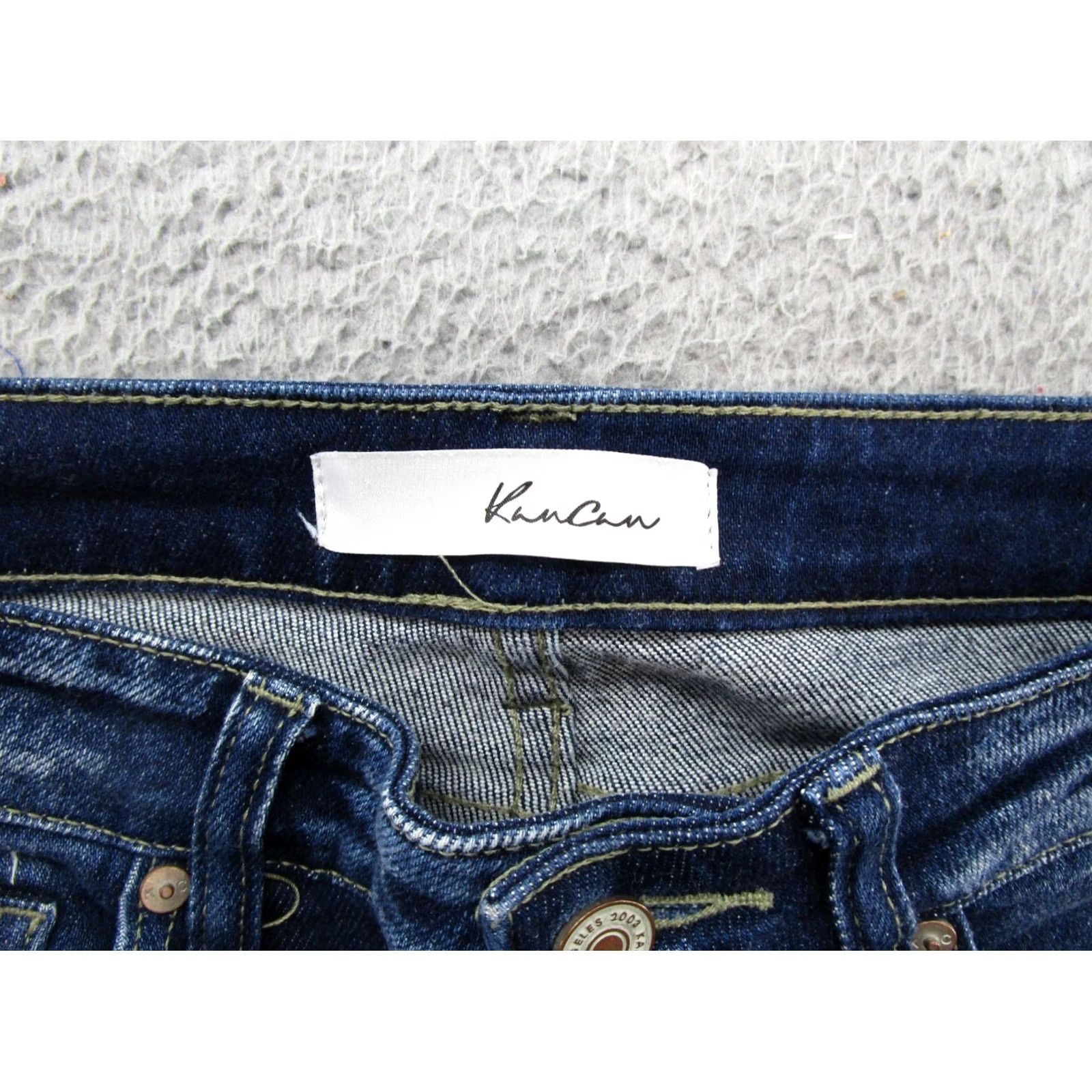 Vintage Kancan Dark Wash Stretch Ankle Skinny Jeans Women's 26 Distressed Size 5/26 Blue Size 26" / US 2 / IT 38 - 4 Thumbnail