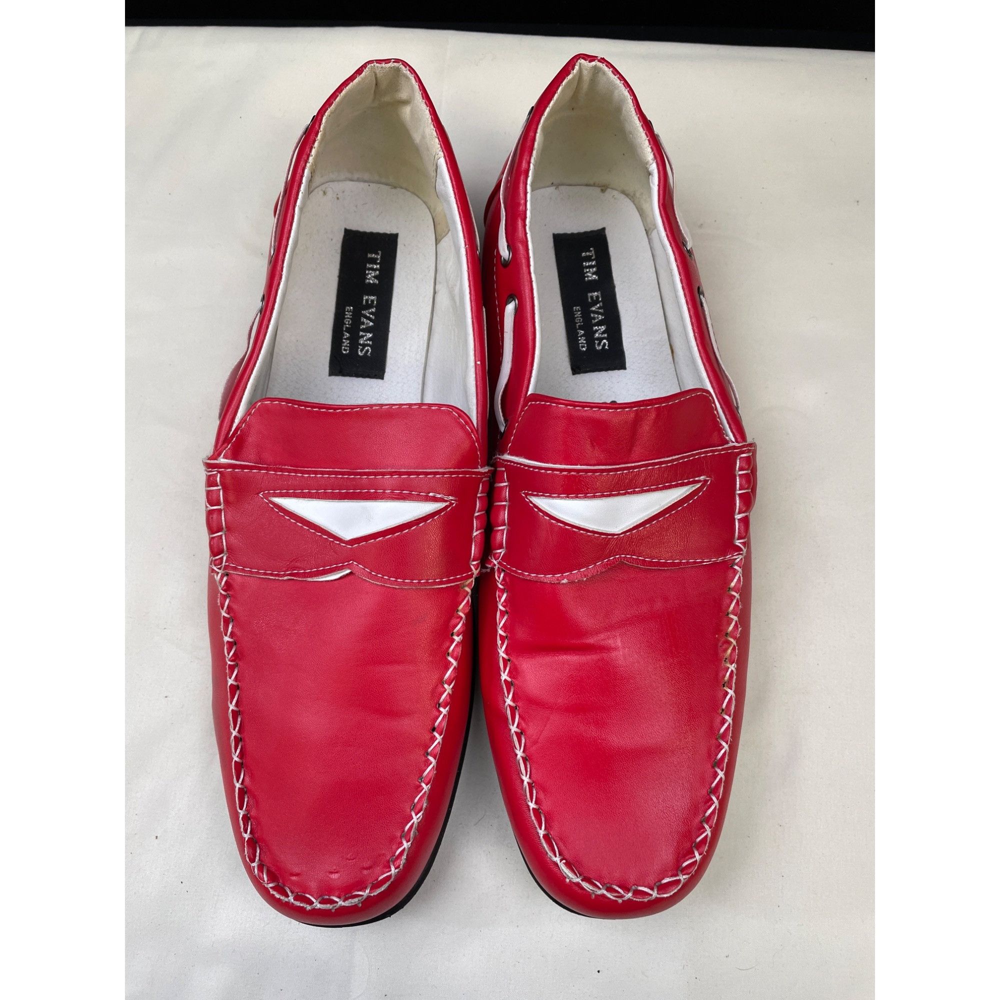 Other Tim Evans Men's Red Loafers/ Shoes/Slip on Size 13 SKU 5741 Size US 13 / EU 46 - 3 Thumbnail