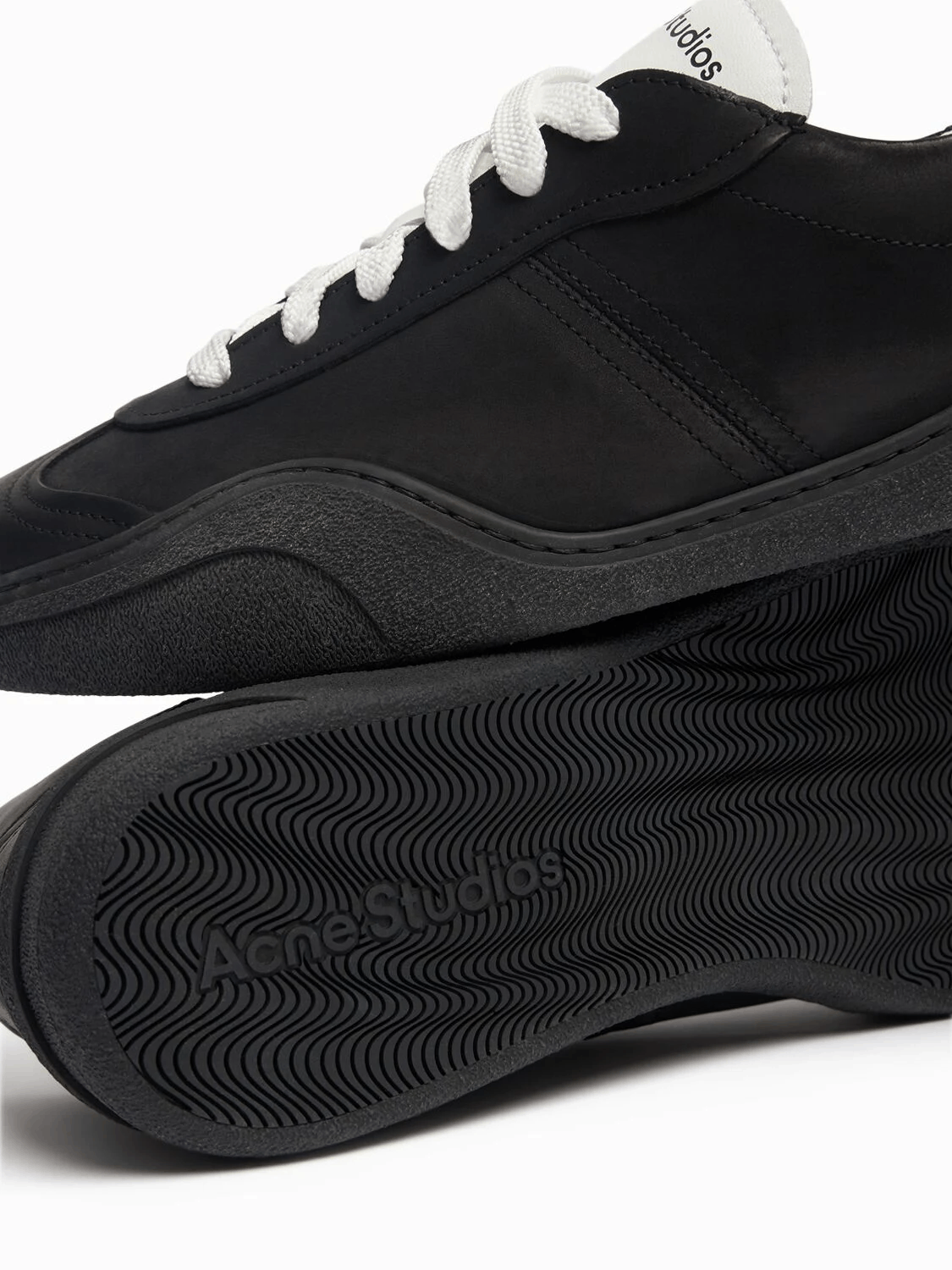 Acne Studios ACNE STUDIOS Bars Black Men's Leather Sneakers New Size US 10 / EU 43 - 4 Thumbnail