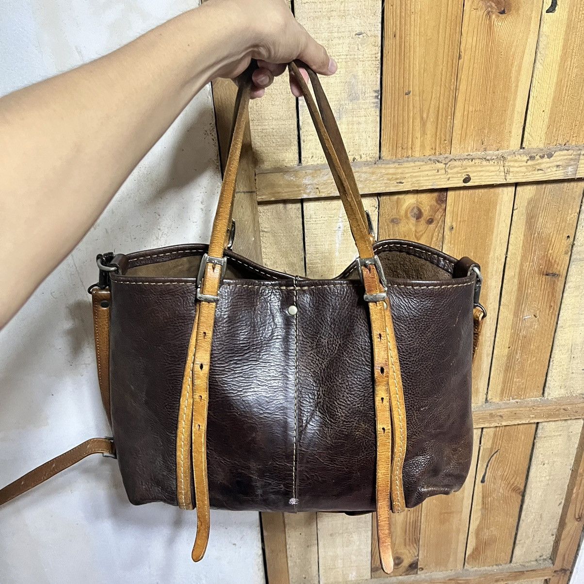 Japanese Brand Herz Japan 2 Way Leather Shoulder / Tote Bag Size ONE SIZE - 19 Thumbnail