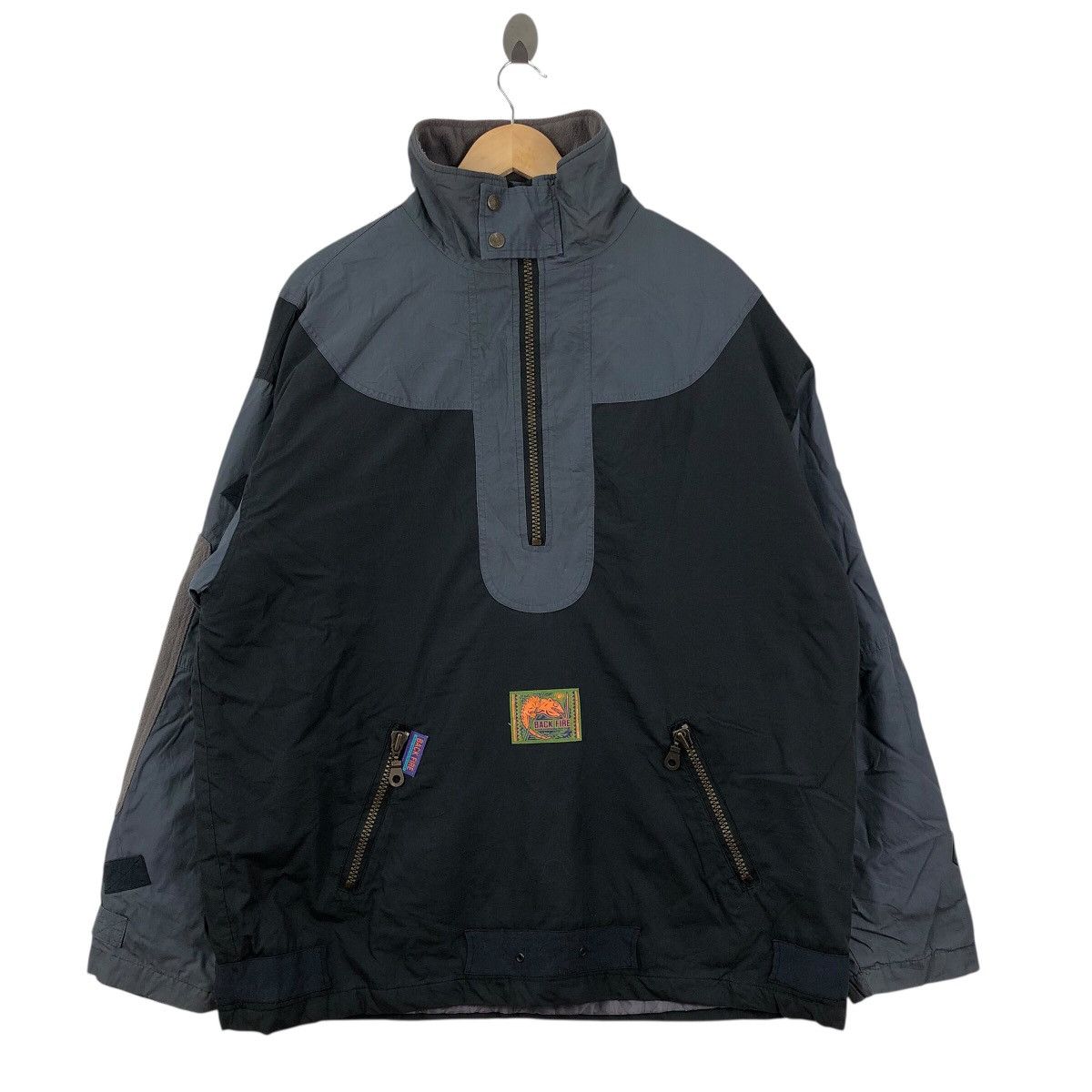 Vintage Vintage BACK FIRE BLACK Power SkaterLight Windbreaker Jacket Size US L / EU 52-54 / 3 - 1 Thumbnail
