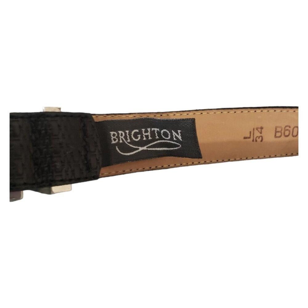 Brighton Brighton Vintage Black & Silver Tone Ladies Leather Belt L Size ONE SIZE - 6 Thumbnail