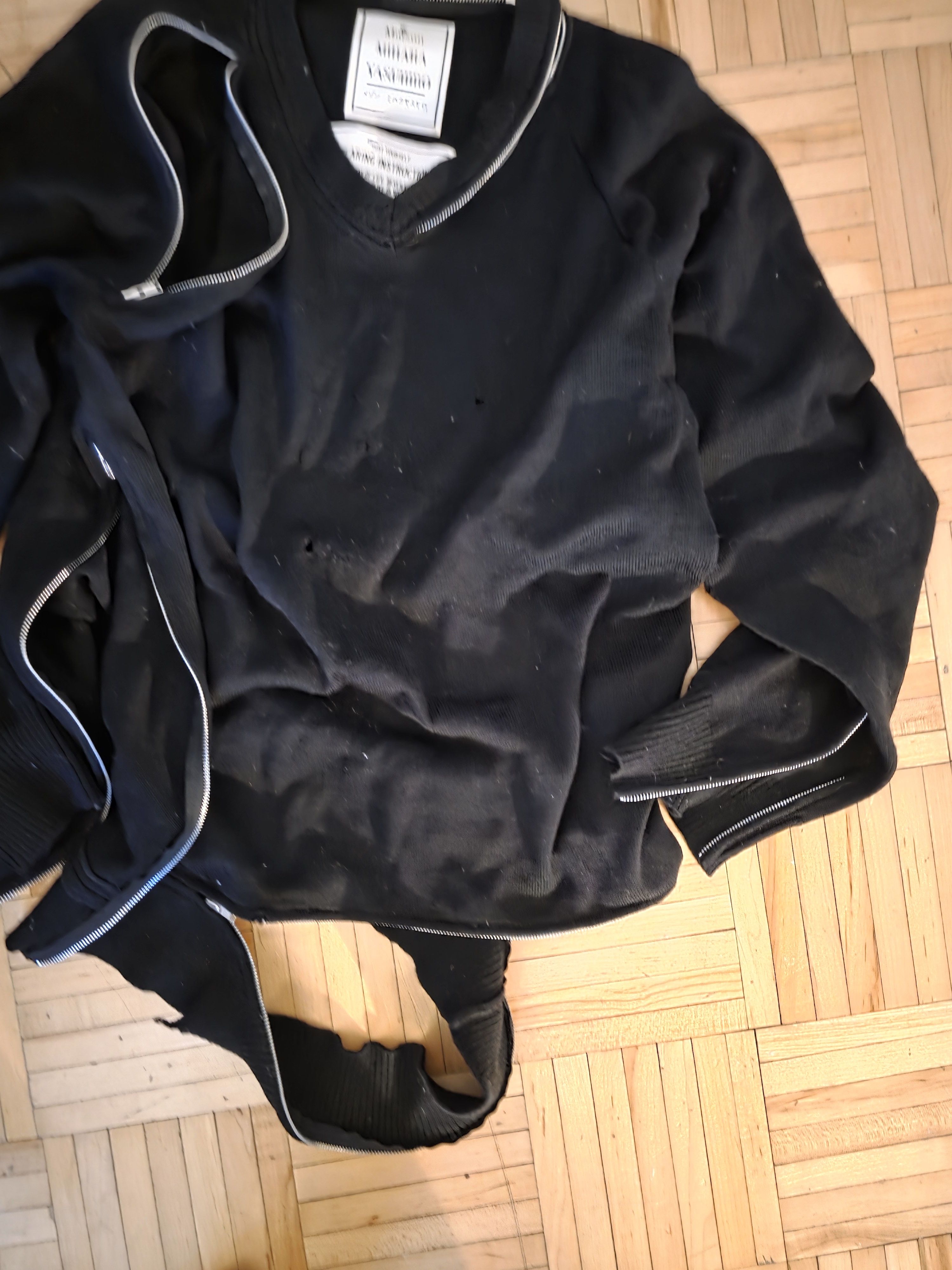 Maison MIHARA YASUHIRO Allover zip sweater black wool ch 44 Size US S / EU 44-46 / 1 - 1 Thumbnail
