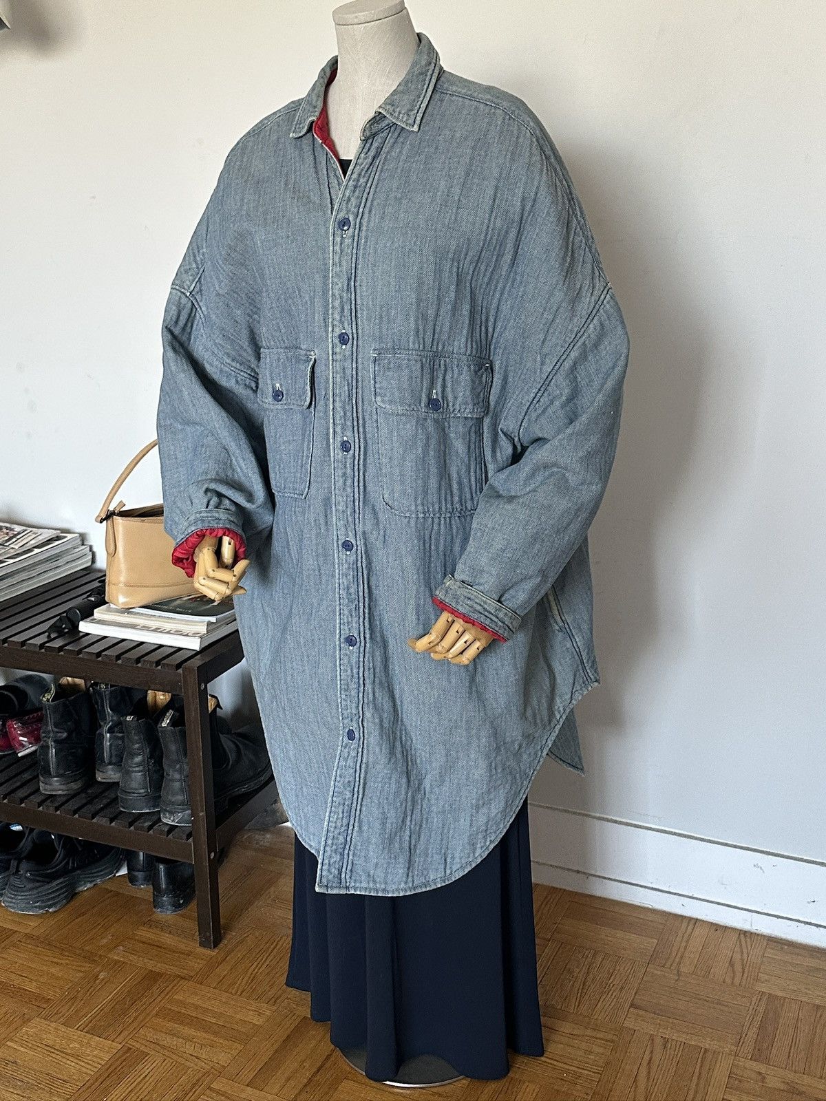 Kapital KAPITAL 18AW Double-Weave Denim & Quilted Shirt Coat, Unisex Size US S / EU 44-46 / 1 - 1 Thumbnail