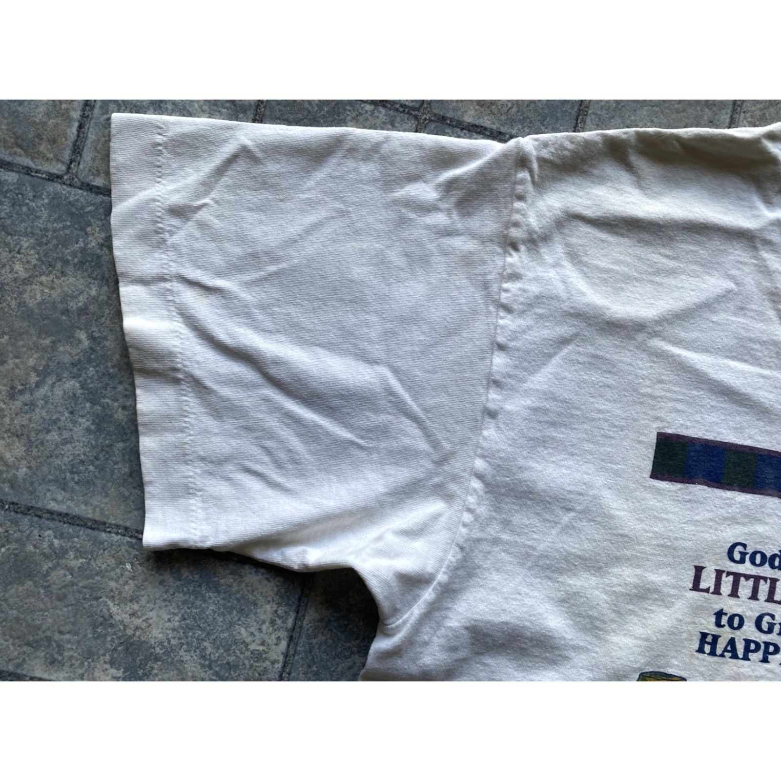 TEE JAYS VINTAGE Grandpa T Shirt Adult XL White When God Made Little Boys Fathers Grandpa Shirt Mens 90s Religion God Size US XL / EU 56 / 4 - 7 Thumbnail