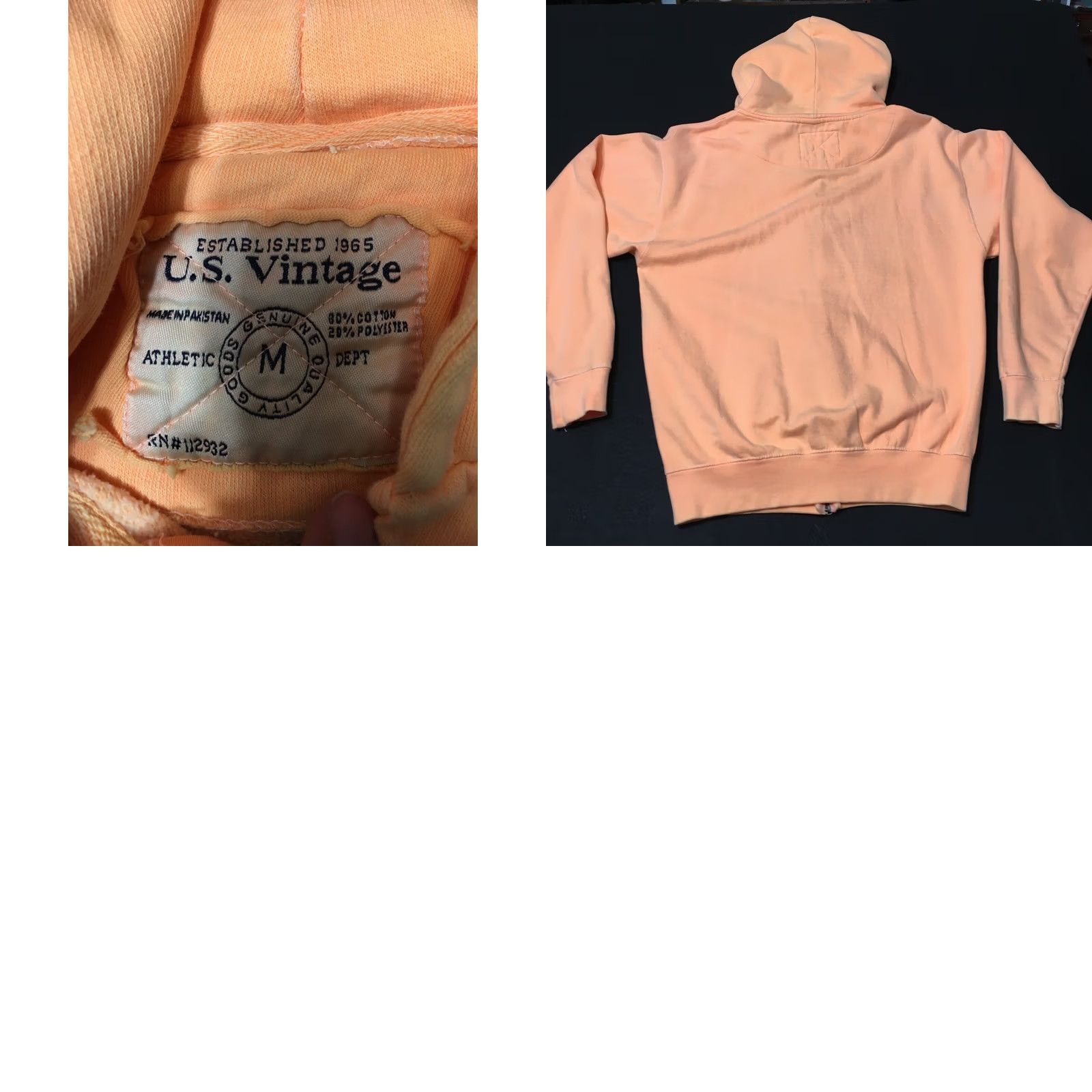 Vintage u.s. vintage Hoodie M Loose Orange Pullover Workwear Drawstring Hoodie Men 90s Classic Outdoor Pockets Hooded Pullover Size US M / EU 48-50 / 2 - 8 Thumbnail