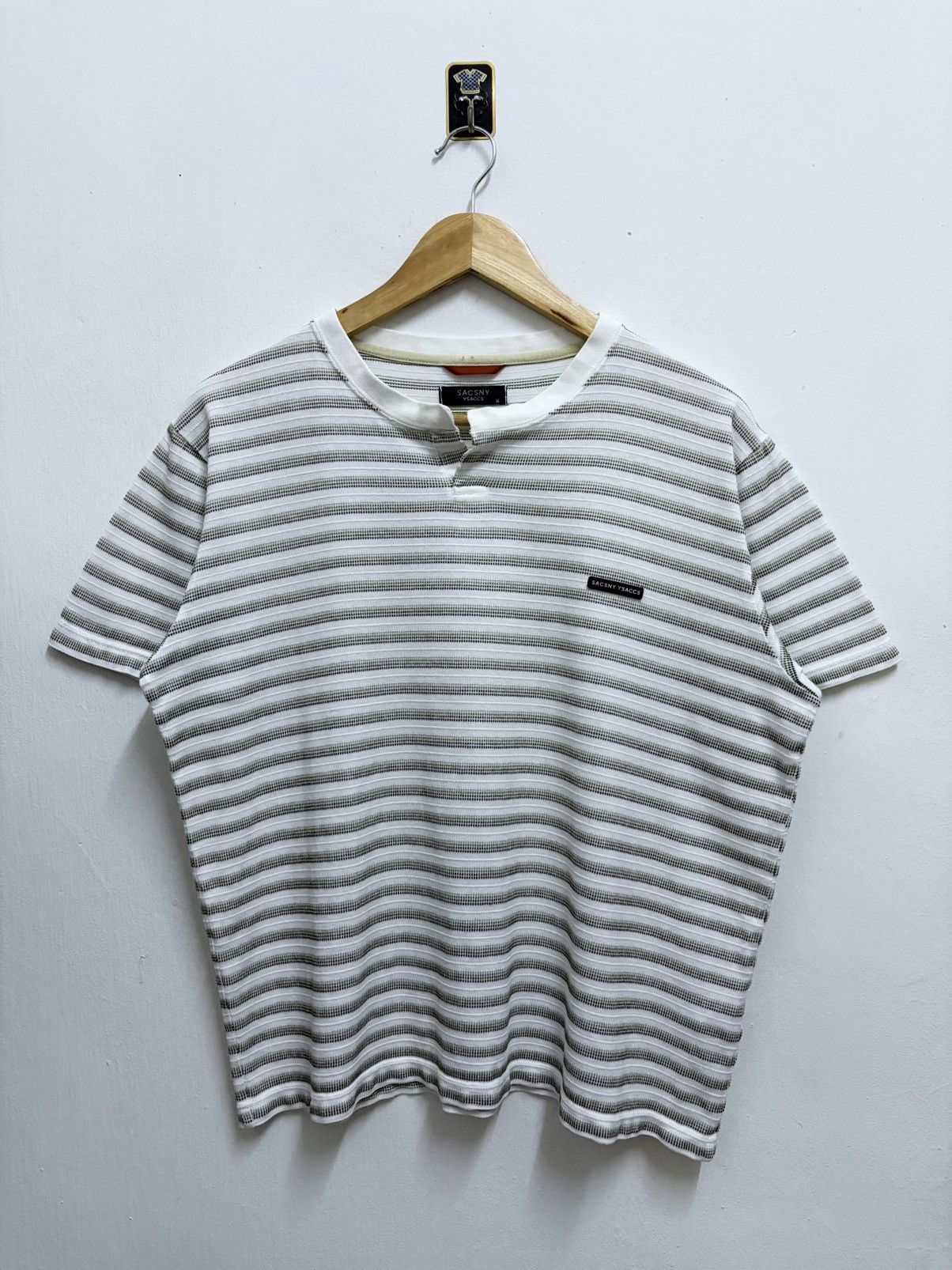 Yohji Yamamoto 2000's Sacsny Y'Saccs / Yohji Yamamoto Stripe Boxy T-Shirt Size US M / EU 48-50 / 2 - 1 Thumbnail