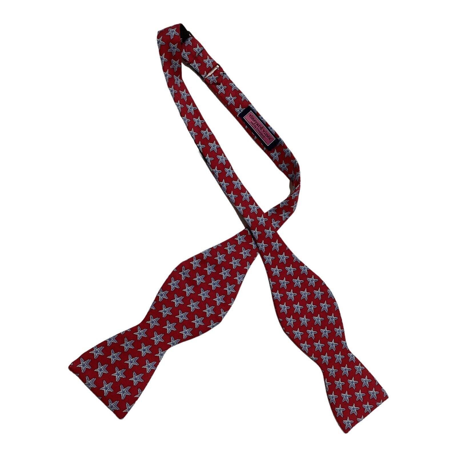 Vineyard Vines VINEYARD VINES Red Sea Star Print Adjustable Self Bow Tie Si Size ONE SIZE - 2 Thumbnail