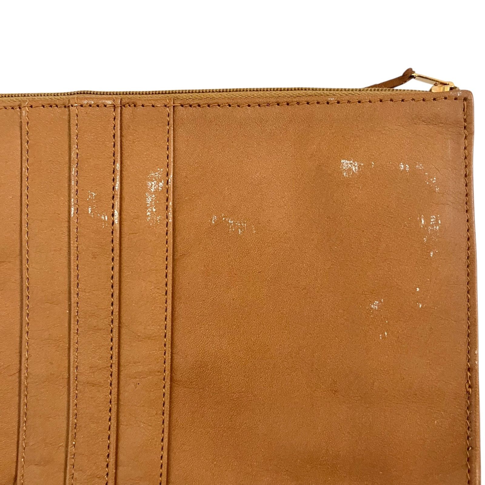 Nina Ricci × Vintage Nina Ricci Vintage Camel Tan Leather Wristlet Evening Bag Size ONE SIZE - 6 Thumbnail