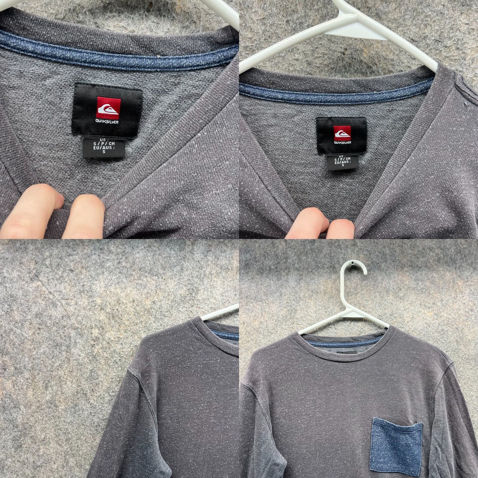 Quiksilver Quiksilver Sweatshirt Mens Small Blue Heather Crewneck Pullover Pocket Cotton Size US S / EU 44-46 / 1 - 8 Thumbnail