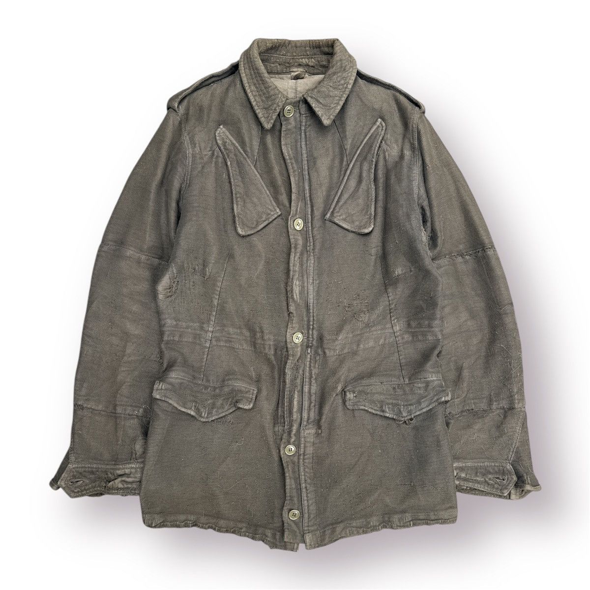 Maison MIHARA YASUHIRO 🔥 MiharaYasuhiro AW05 Distressed Dutch Military Field Jacket Size US S / EU 44-46 / 1 - 3 Thumbnail