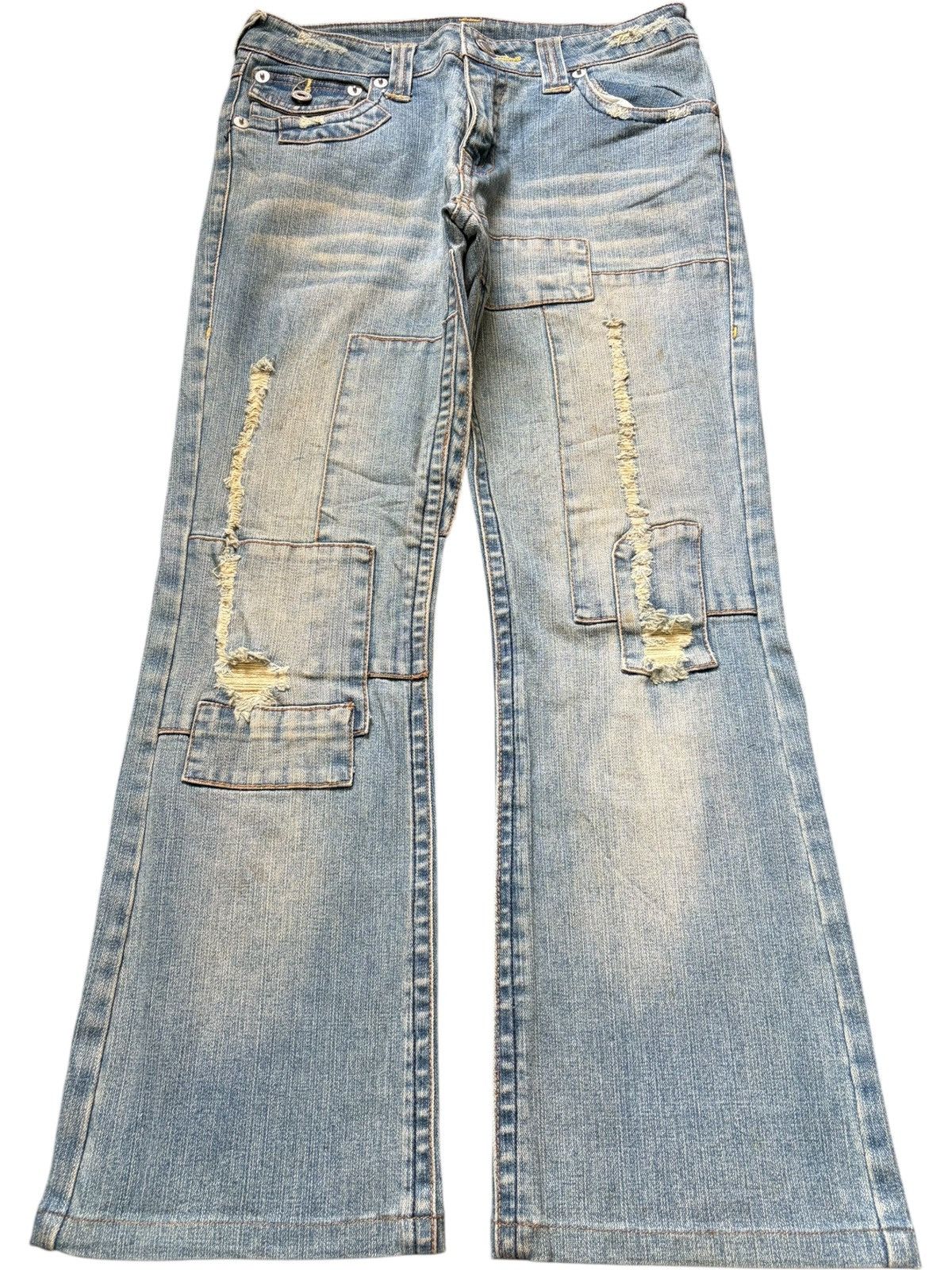 Hysteric Glamour Vintage Japanese Brand Patches Distress Flare Jeans Size 27" / US 4 / IT 40 - 1 Thumbnail